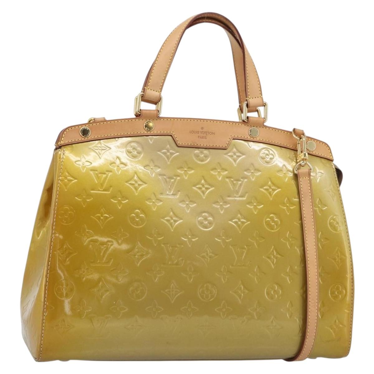 LOUIS VUITTON Monogram Vernis Blair GM Bag 2way Beige Poodle M91754 Auth 188838