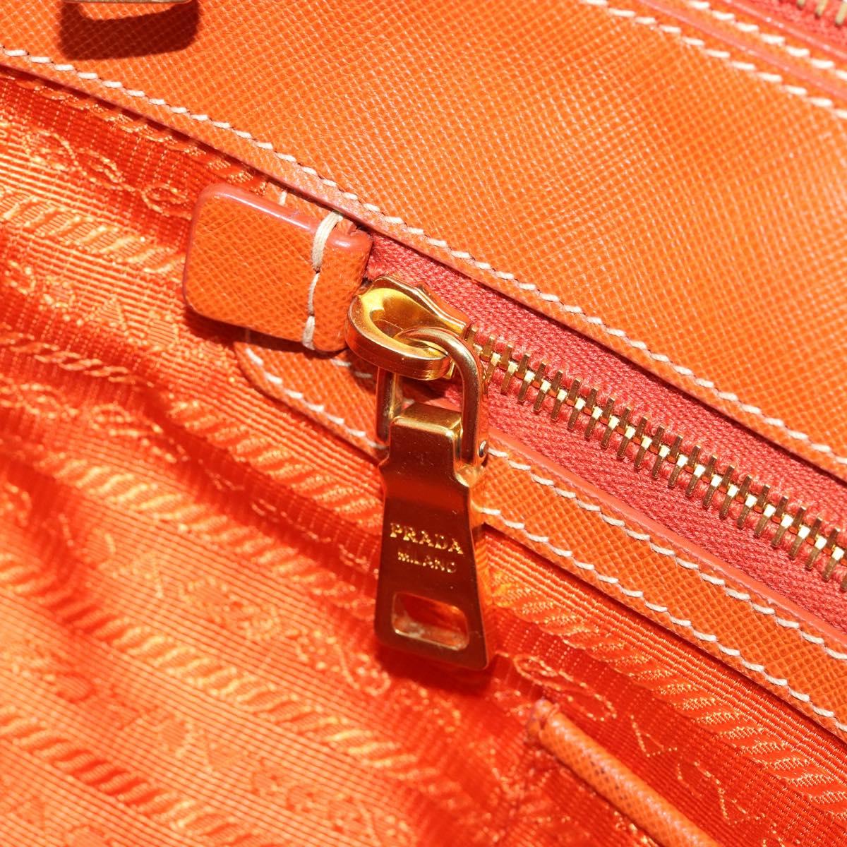 PRADA Hand Bag Denim Blue Gold Auth 188843V