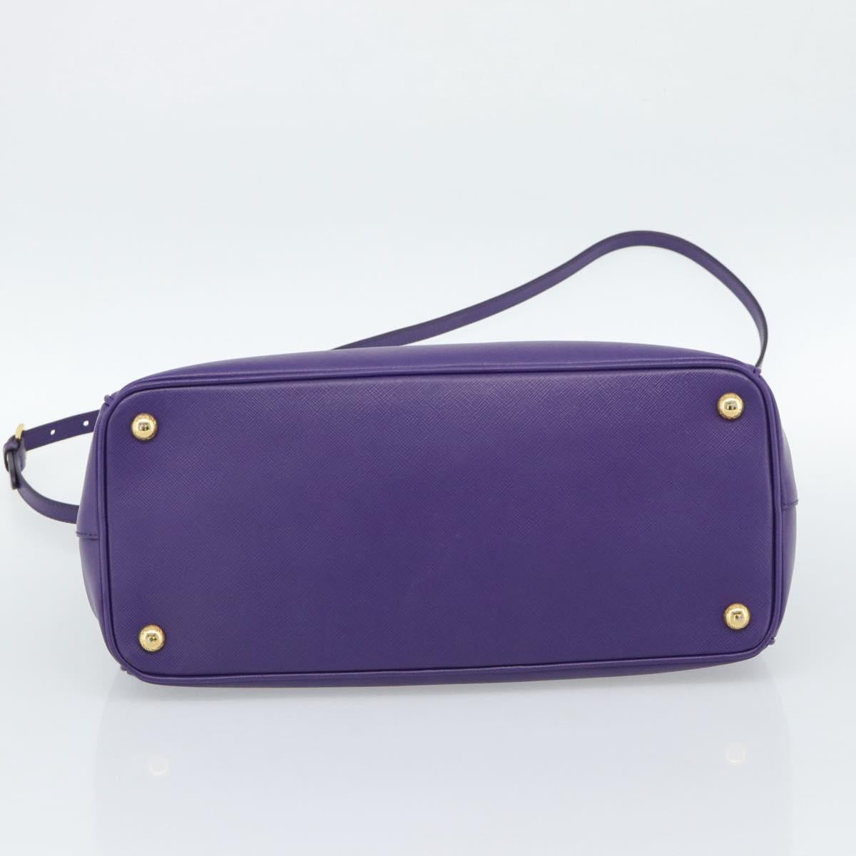 PRADA Galleria Hand Bag Saffiano leather 2way Purple Gold Auth 188851V