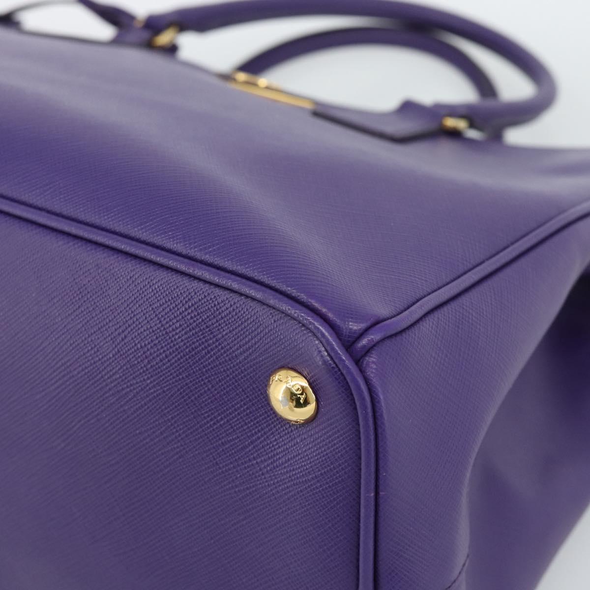 PRADA Galleria Hand Bag Saffiano leather 2way Purple Gold Auth 188851V