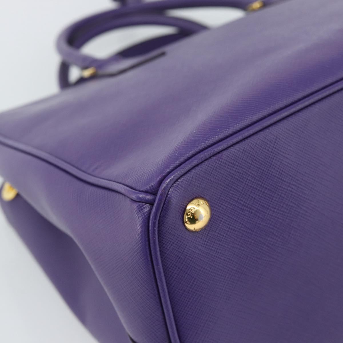 PRADA Galleria Hand Bag Saffiano leather 2way Purple Gold Auth 188851V