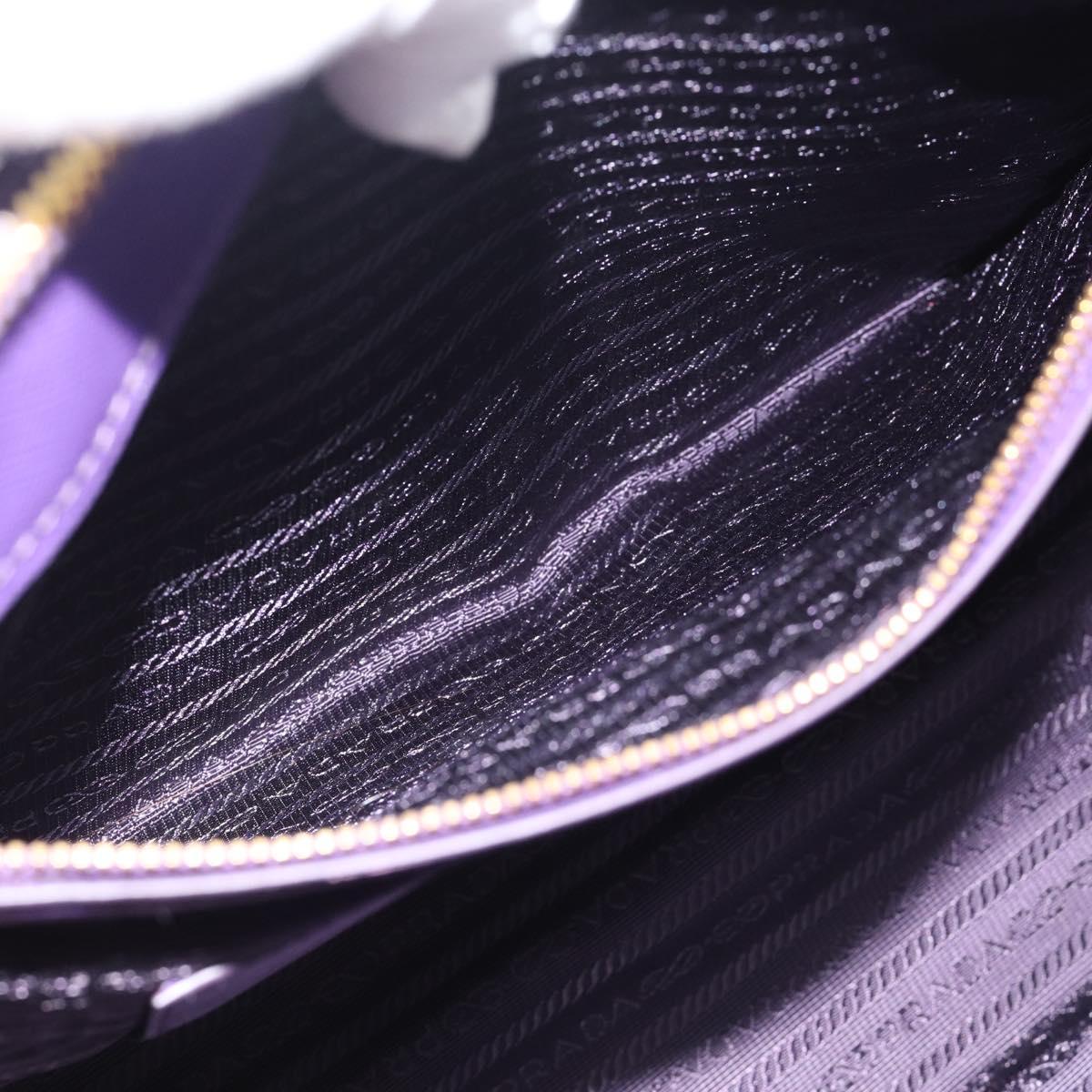 PRADA Galleria Hand Bag Saffiano leather 2way Purple Gold Auth 188851V
