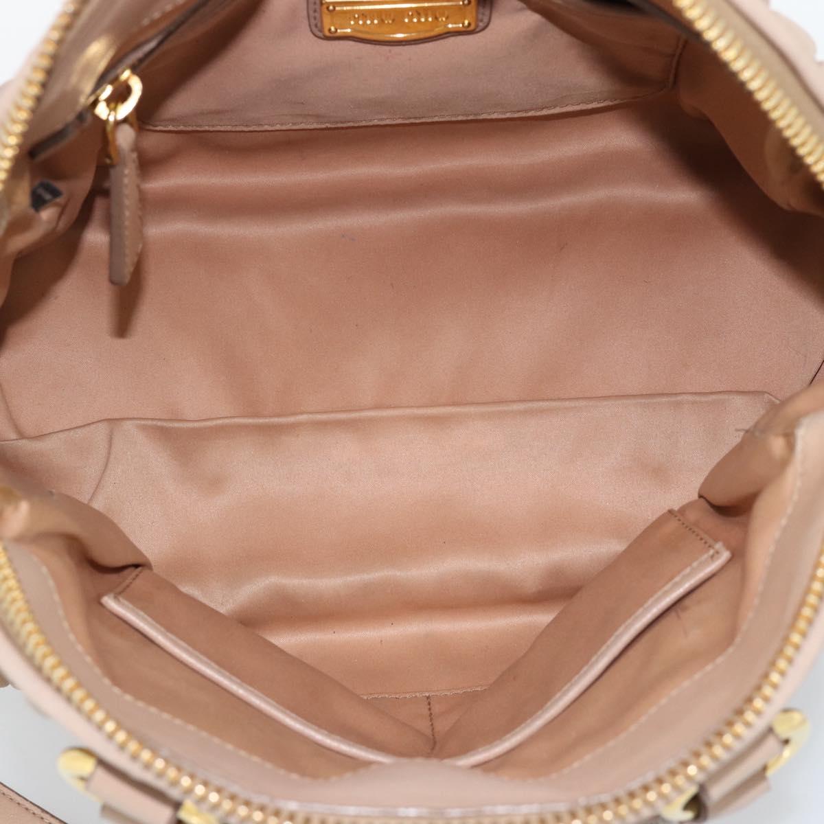 Miu Miu Matelasse Hand Bag Leather 2way Pink Gold Auth 188853