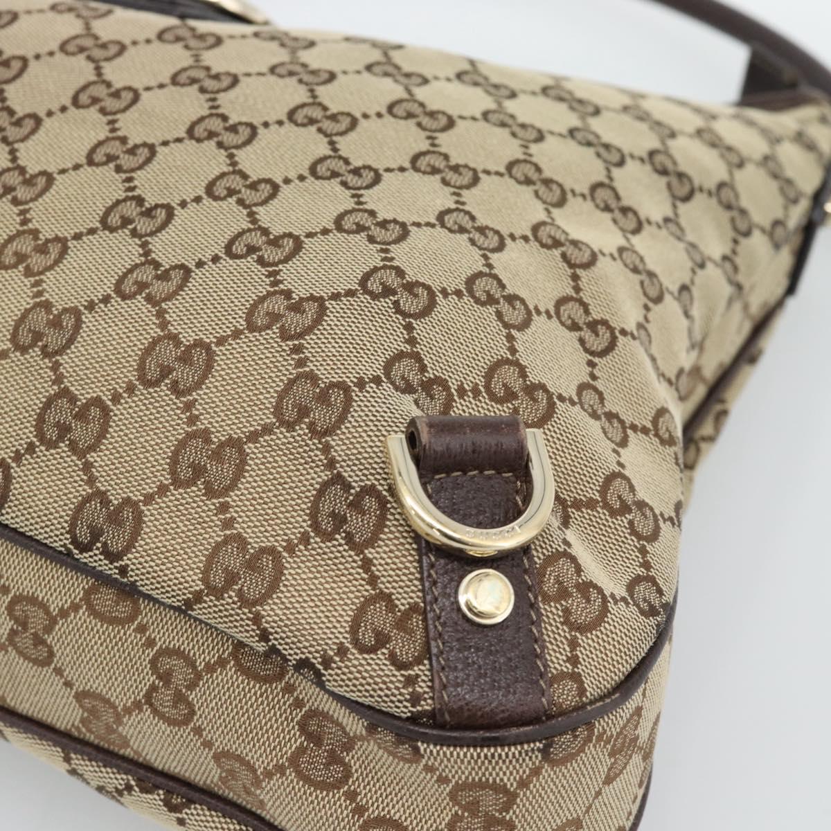 GUCCI GG Canvas Abbey Shoulder Bag Beige Gold 130737 Auth 188855V