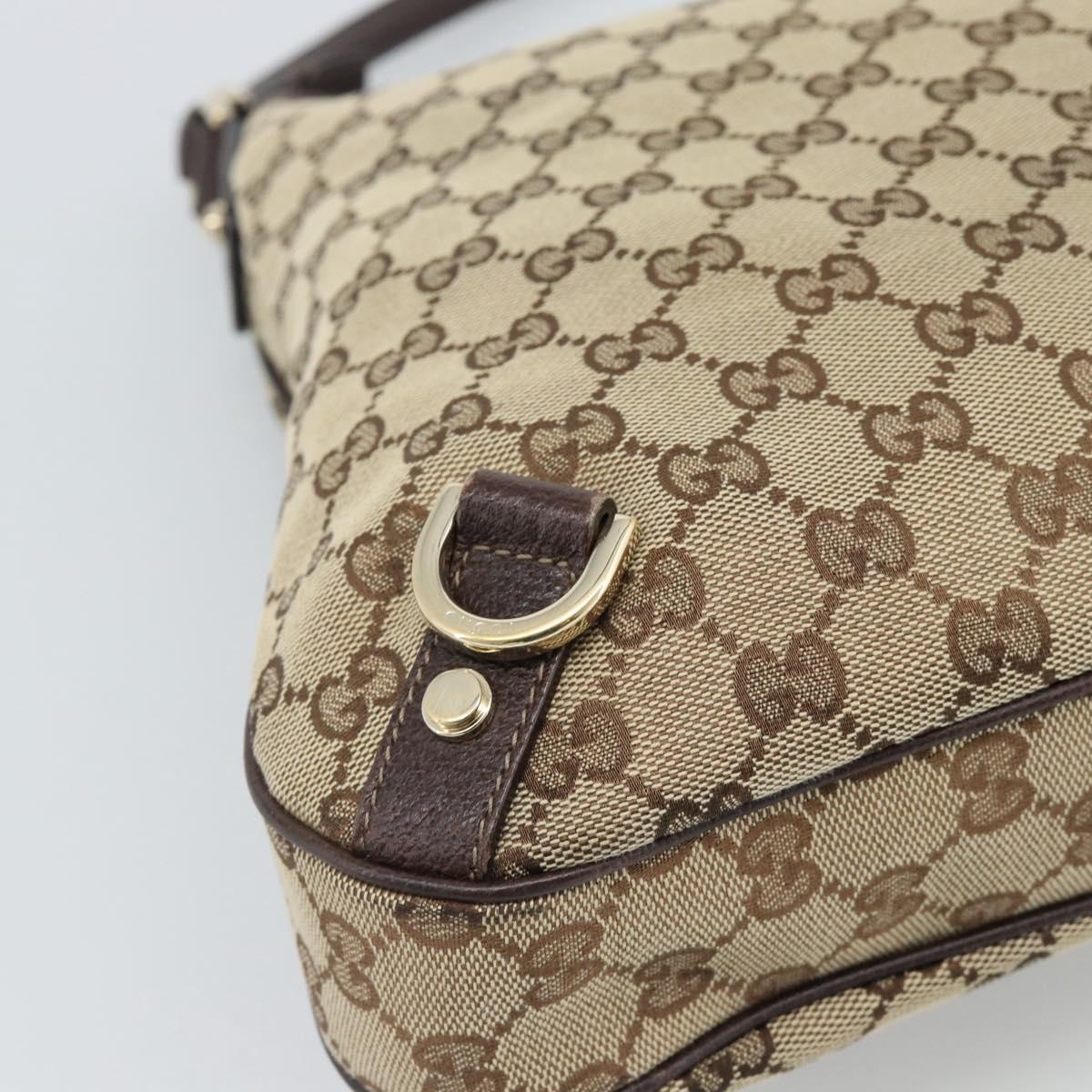 GUCCI GG Canvas Abbey Shoulder Bag Beige Gold 130737 Auth 188855V