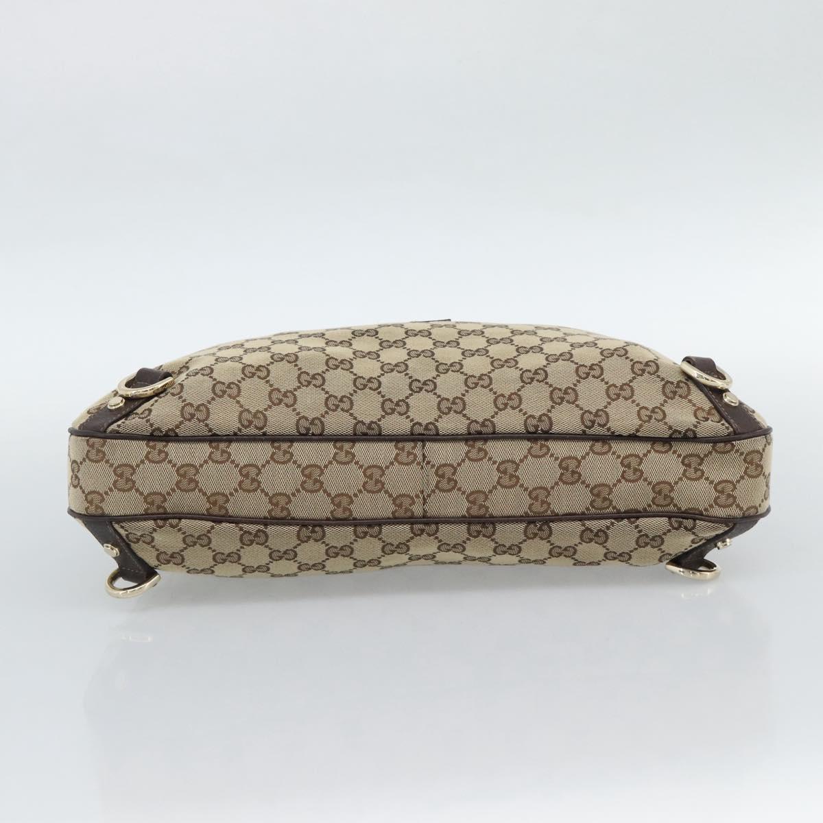 GUCCI GG Canvas Abbey Shoulder Bag Beige Gold 130737 Auth 188855V