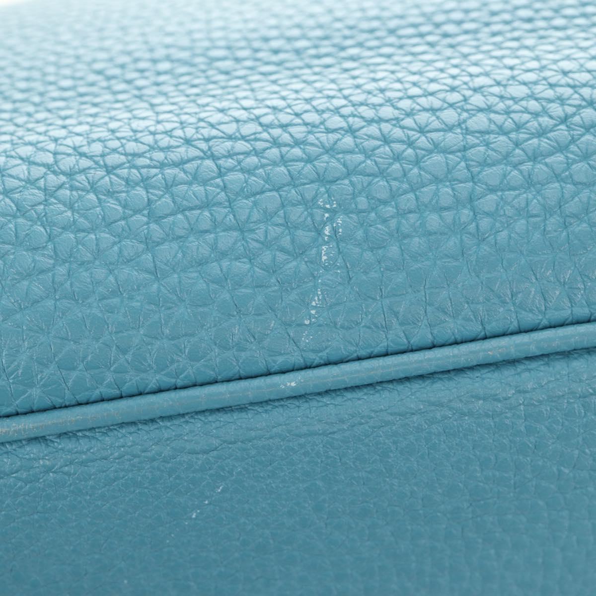 HERMES Birkin 35 Hand Bag Taurillon Leather Light Blue Silver Auth 188857SM