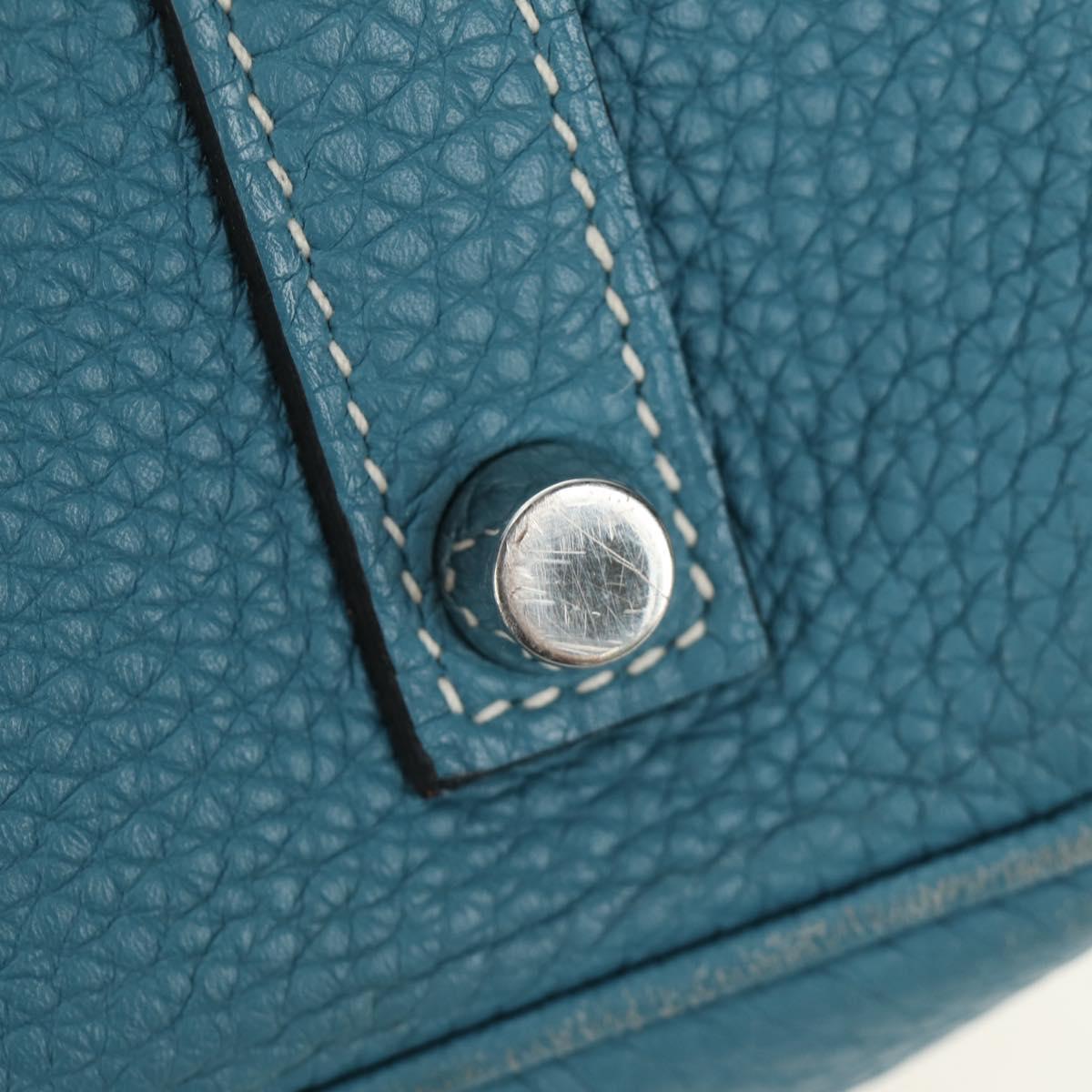 HERMES Birkin 35 Hand Bag Taurillon Leather Light Blue Silver Auth 188857SM