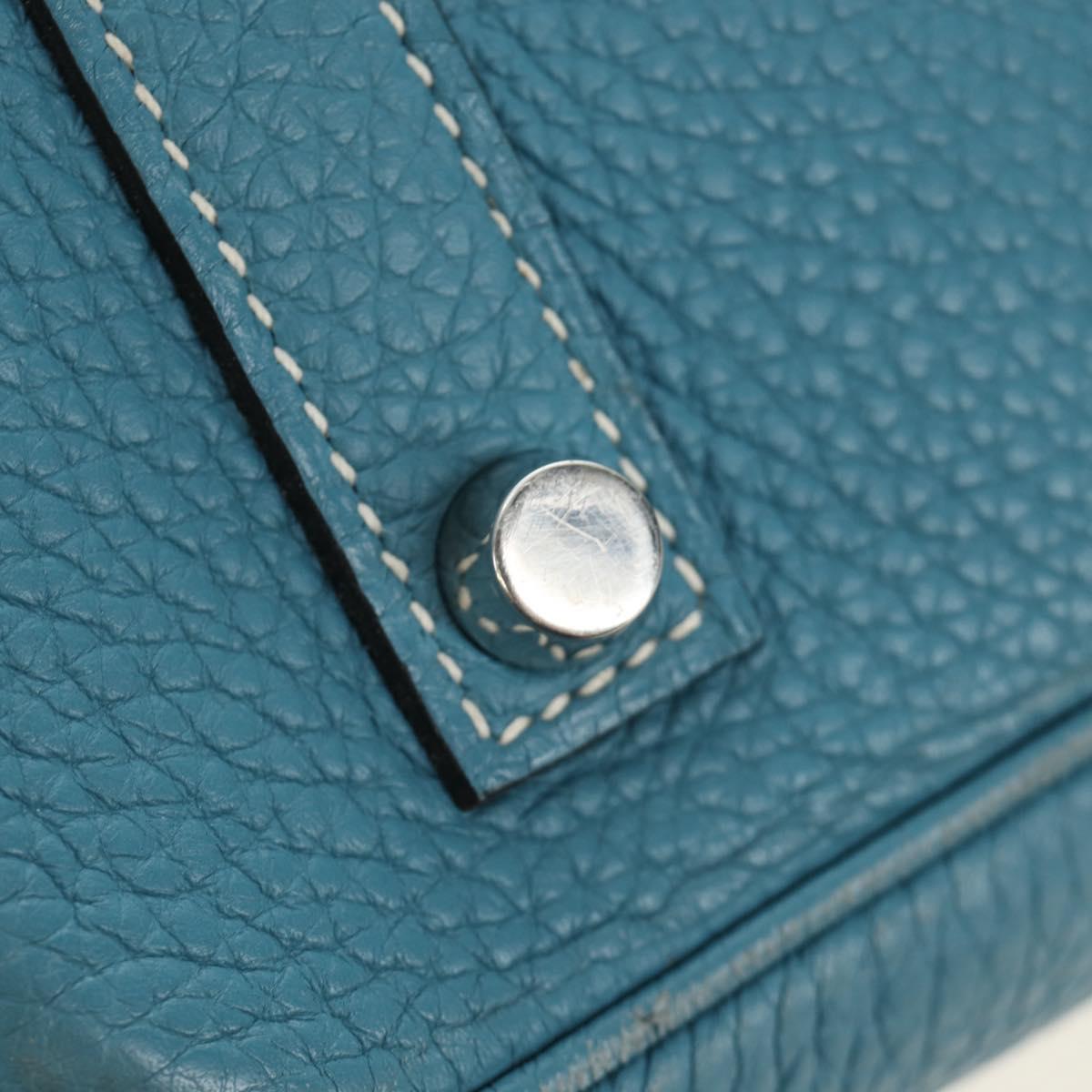 HERMES Birkin 35 Hand Bag Taurillon Leather Light Blue Silver Auth 188857SM
