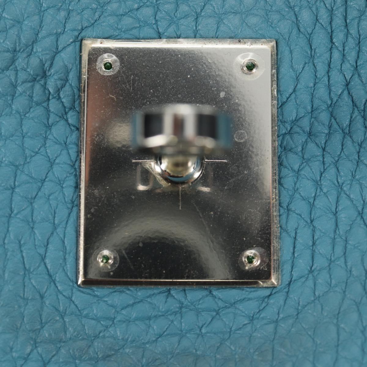 HERMES Birkin 35 Hand Bag Taurillon Leather Light Blue Silver Auth 188857SM