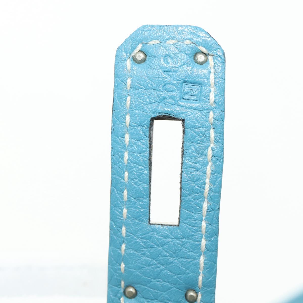 HERMES Birkin 35 Hand Bag Taurillon Leather Light Blue Silver Auth 188857SM