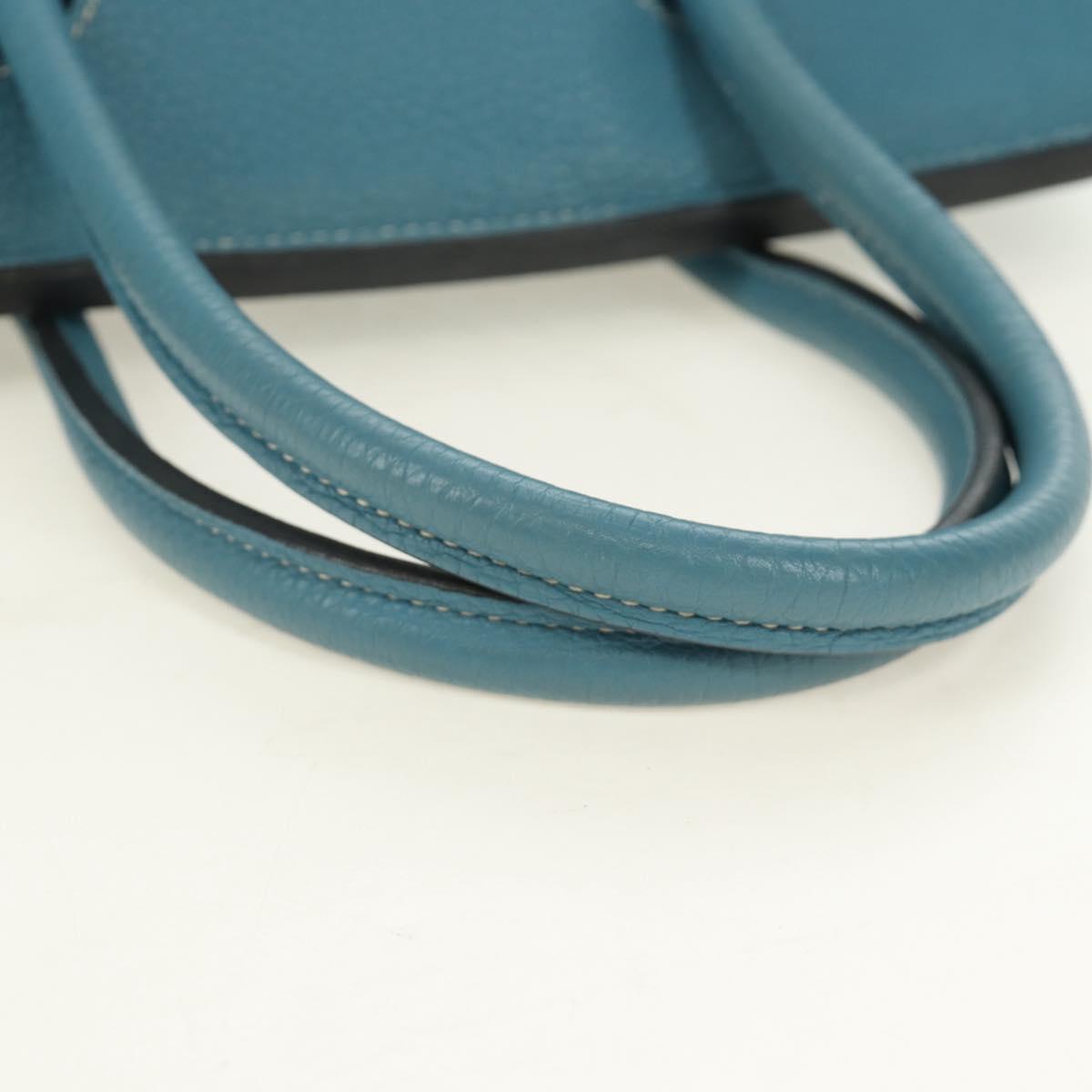 HERMES Birkin 35 Hand Bag Taurillon Leather Light Blue Silver Auth 188857SM