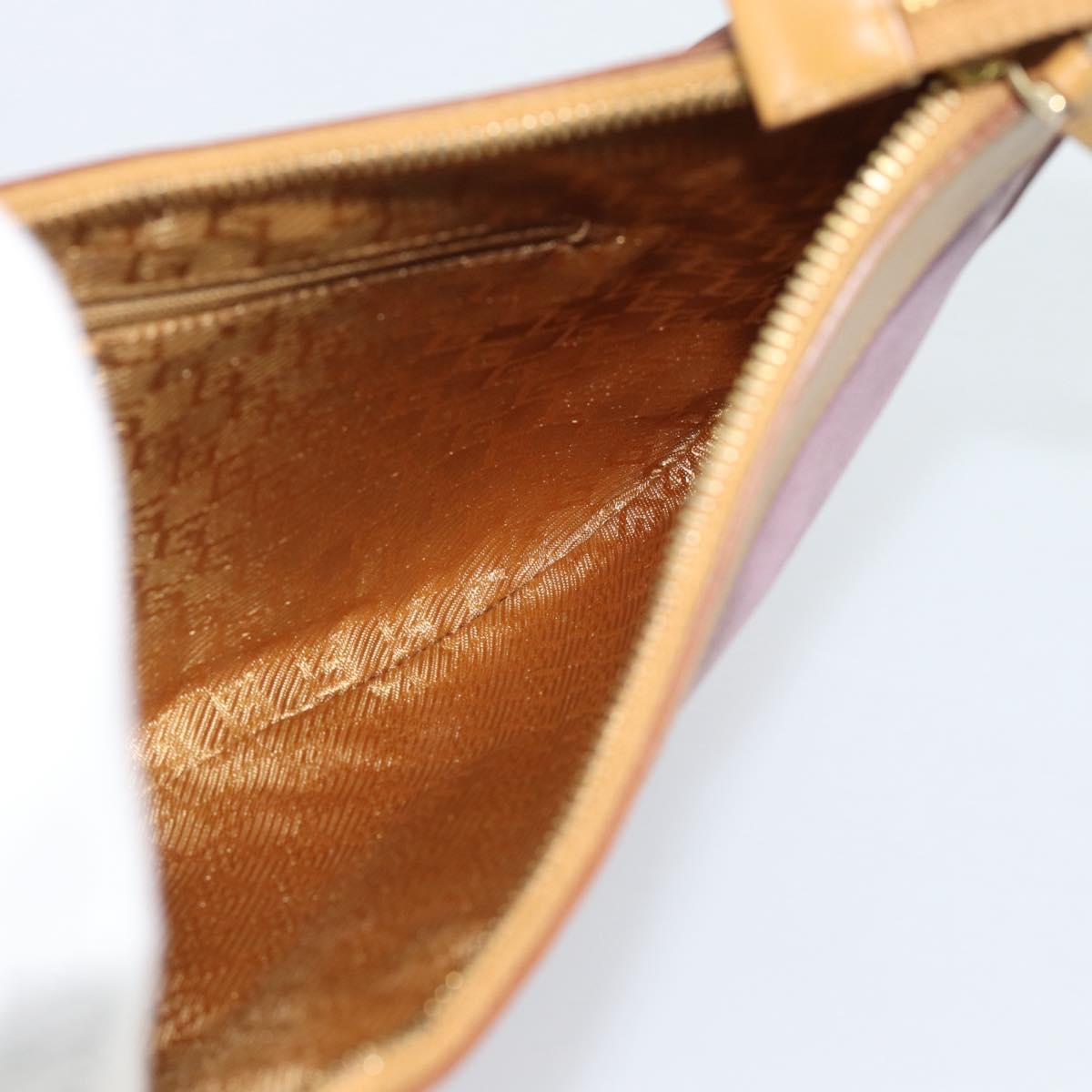 GUCCI Horsebit Shoulder Bag Suede Pink Gold Auth 188861A
