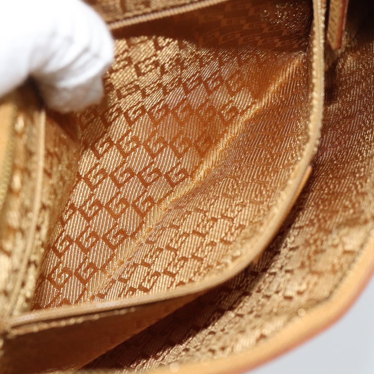 GUCCI Horsebit Shoulder Bag Suede Pink Gold Auth 188861A