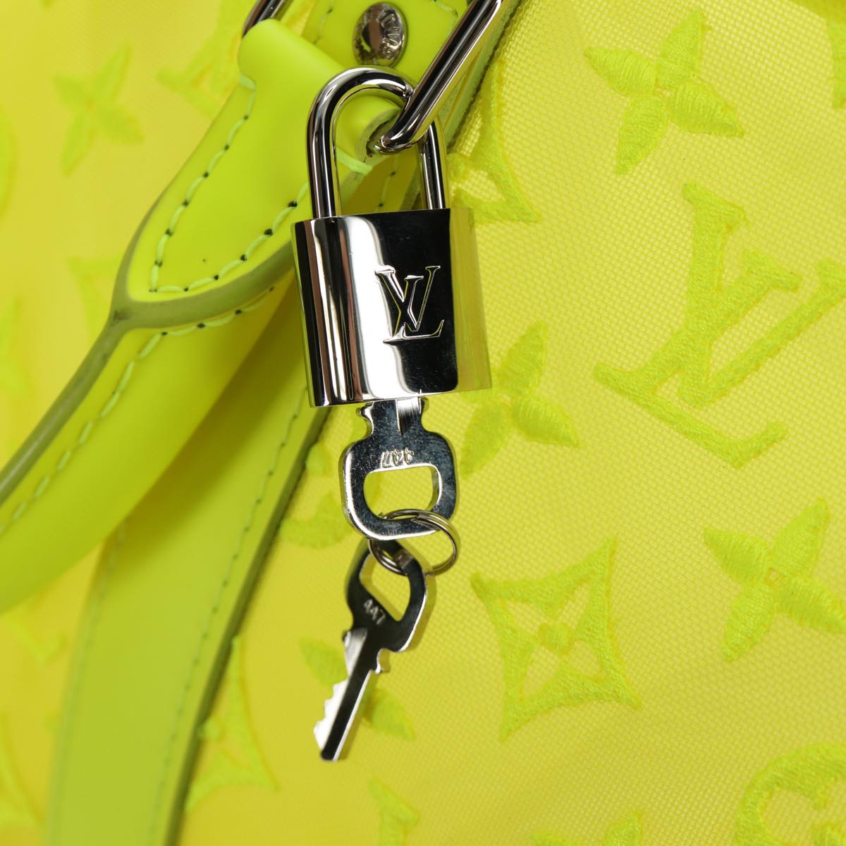 LOUIS VUITTON See Through Keepall Bandouliere 50 Bag Yellow M55380 Auth 188862SAM