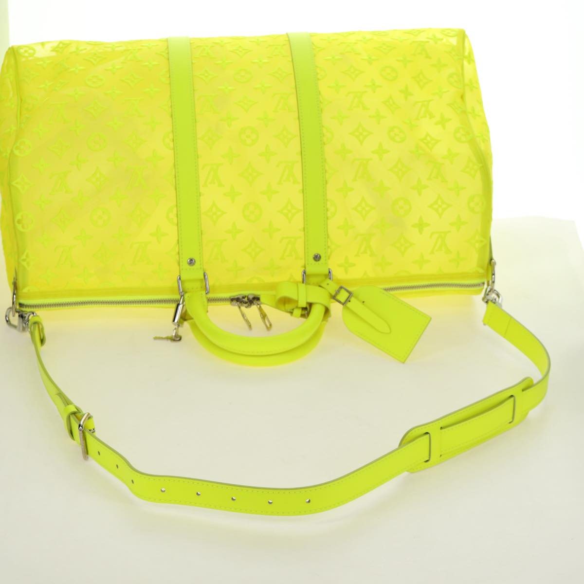 LOUIS VUITTON See Through Keepall Bandouliere 50 Bag Yellow M55380 Auth 188862SAM