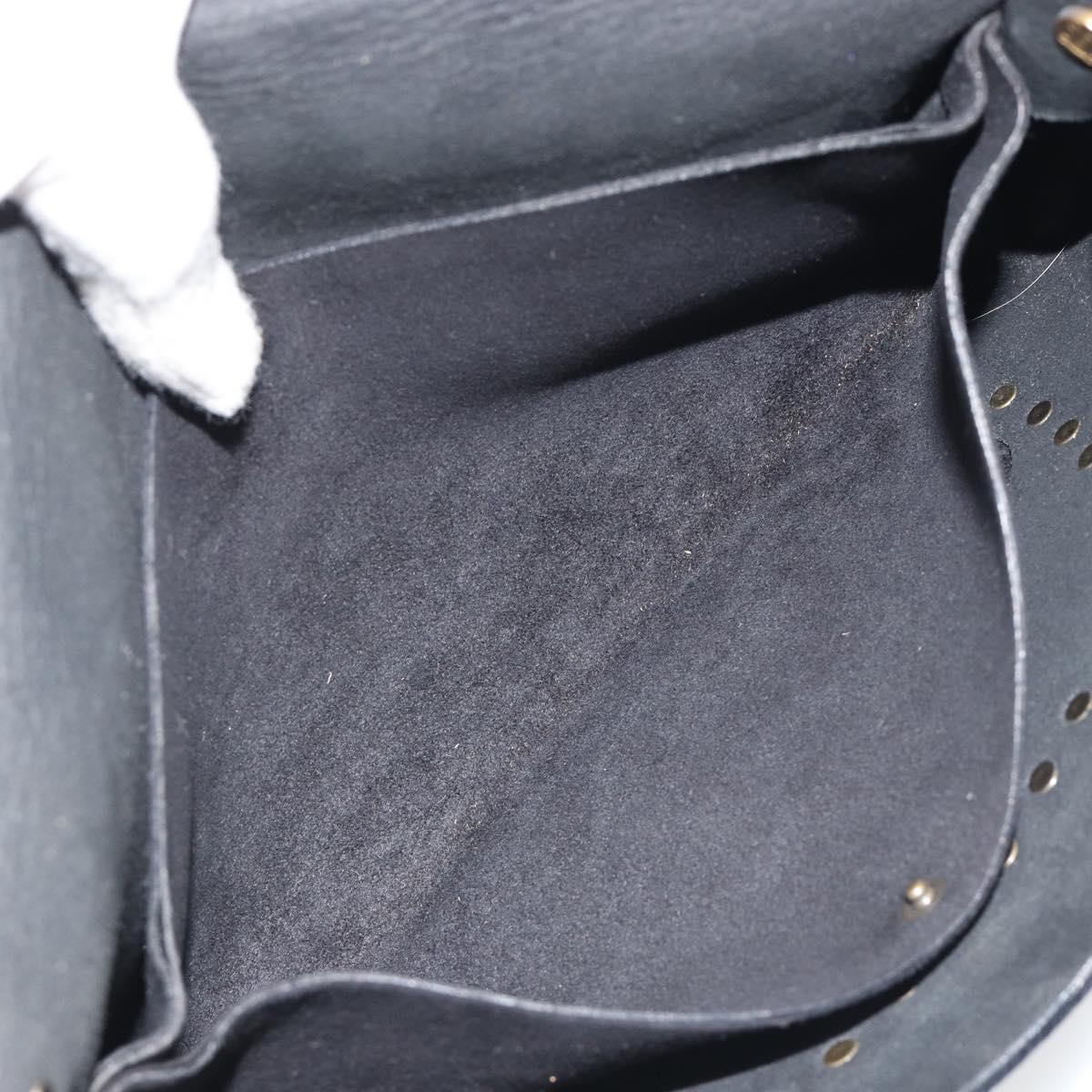 CELINE Shoulder Bag Leather Black Auth 188867V