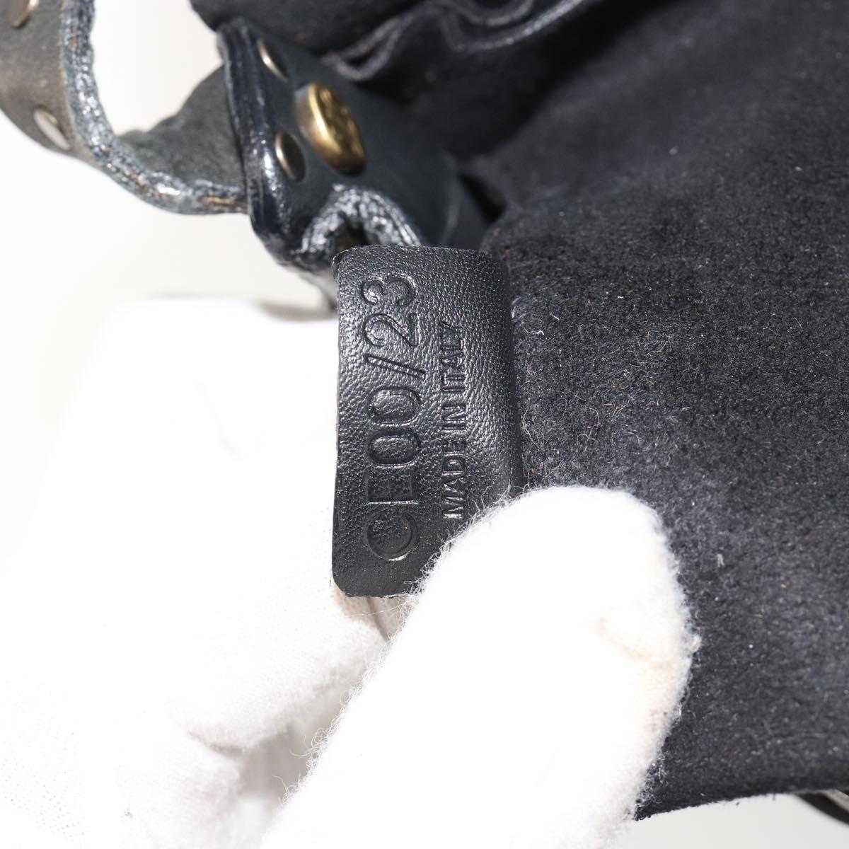 CELINE Shoulder Bag Leather Black Auth 188867V