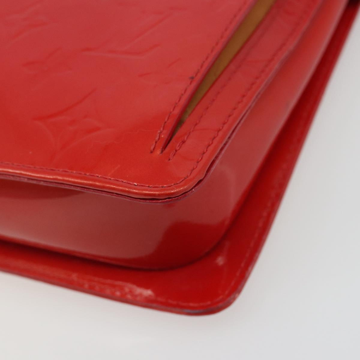 LOUIS VUITTON Monogram Vernis Motto Accessory Pouch Red M91137 LV Auth 188868