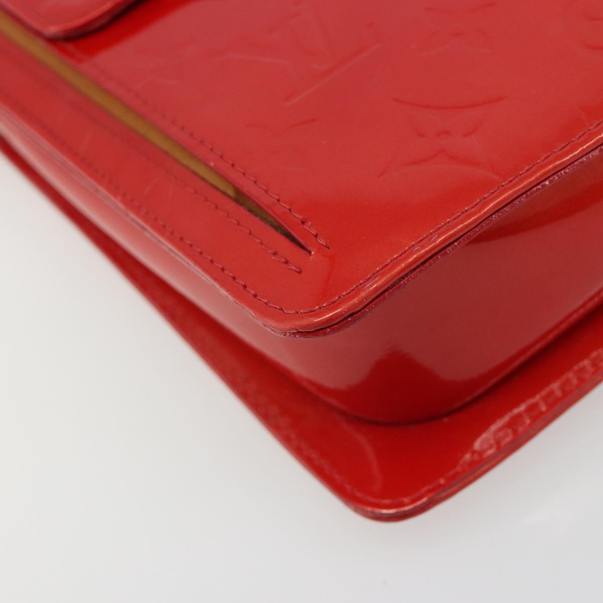 LOUIS VUITTON Monogram Vernis Motto Accessory Pouch Red M91137 LV Auth 188868