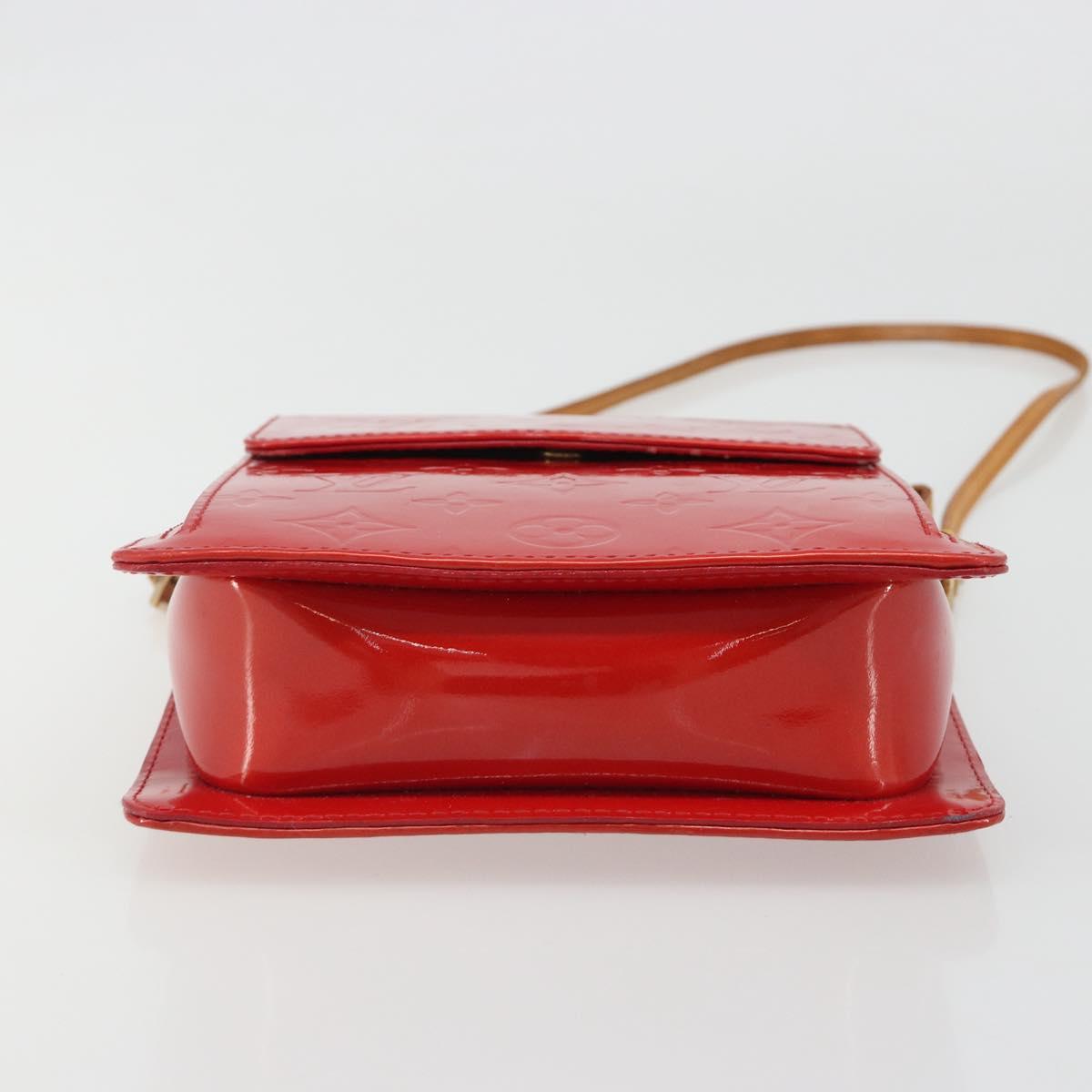 LOUIS VUITTON Monogram Vernis Motto Accessory Pouch Red M91137 LV Auth 188868