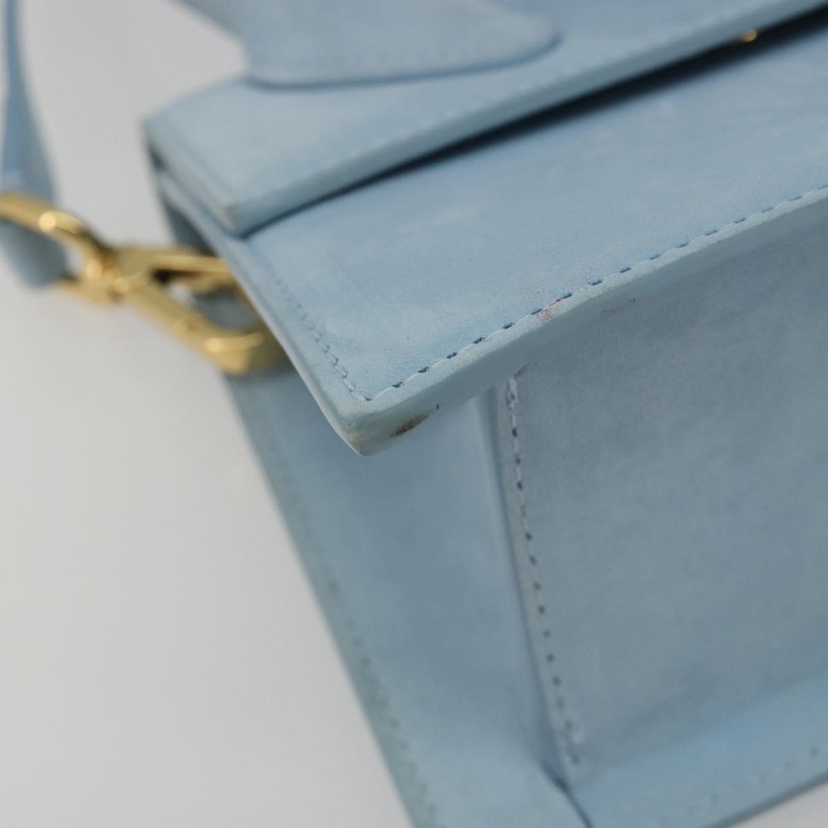 JACQUEMUS Hand Bag Suede 2way Light Blue Gold Auth 188870M