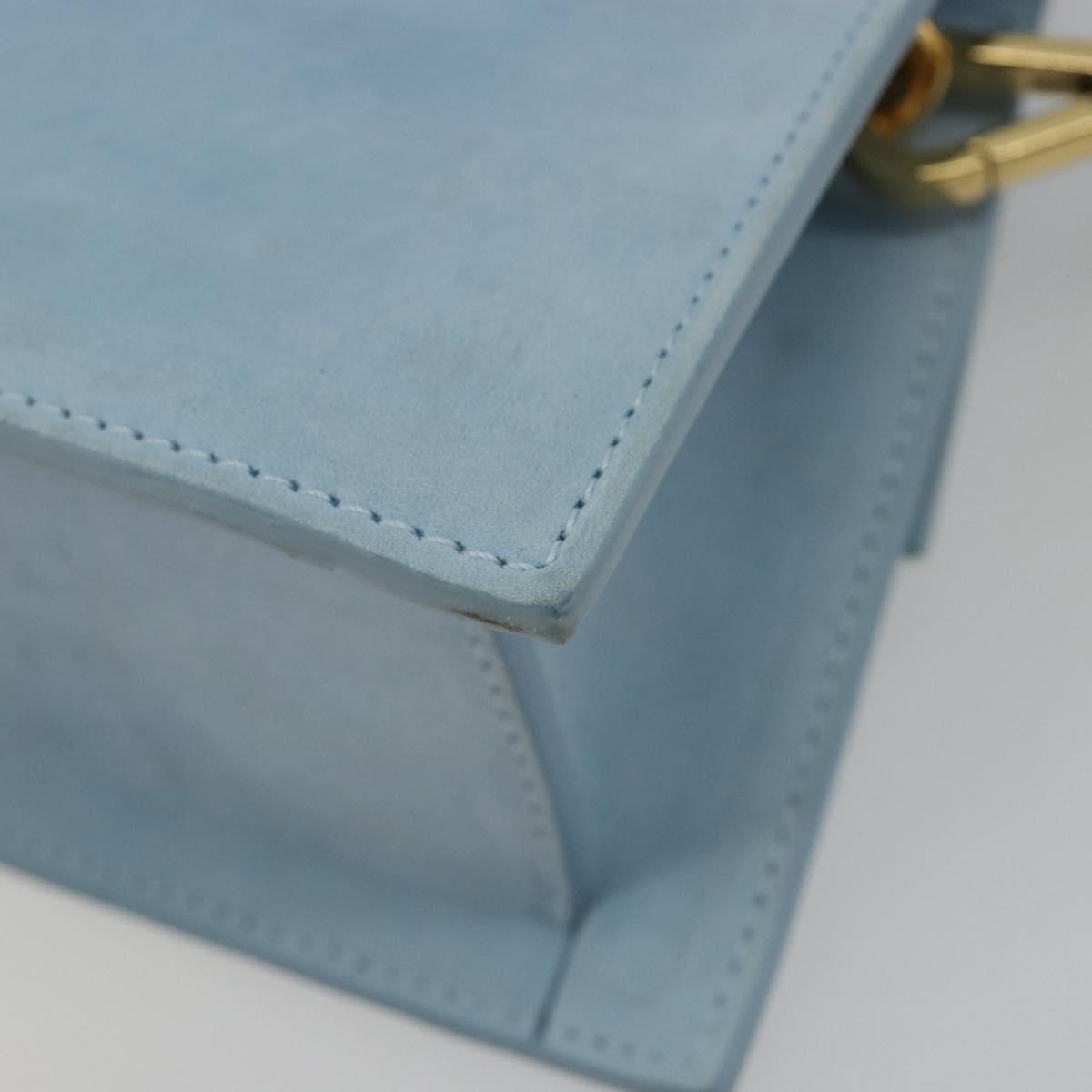 JACQUEMUS Hand Bag Suede 2way Light Blue Gold Auth 188870M