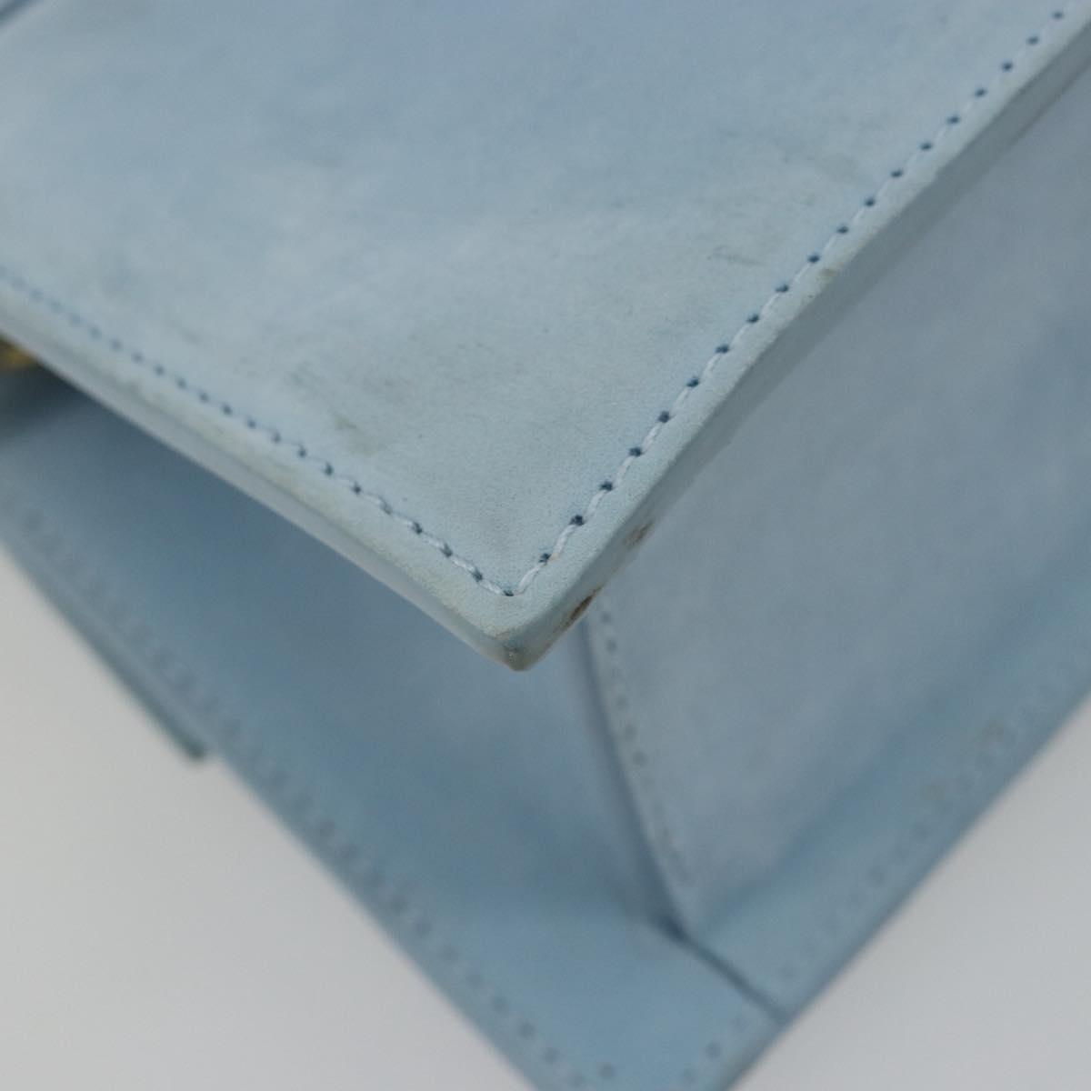 JACQUEMUS Hand Bag Suede 2way Light Blue Gold Auth 188870M