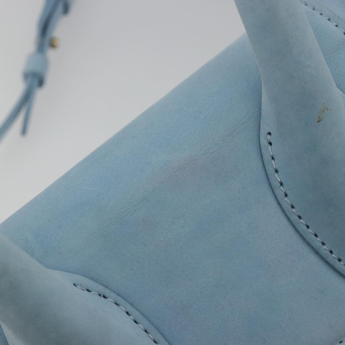 JACQUEMUS Hand Bag Suede 2way Light Blue Gold Auth 188870M