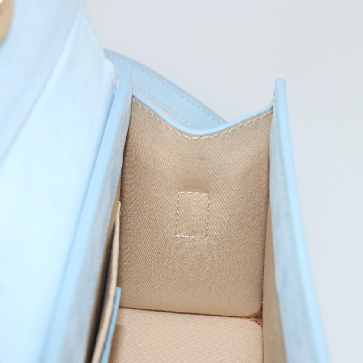 JACQUEMUS Hand Bag Suede 2way Light Blue Gold Auth 188870M