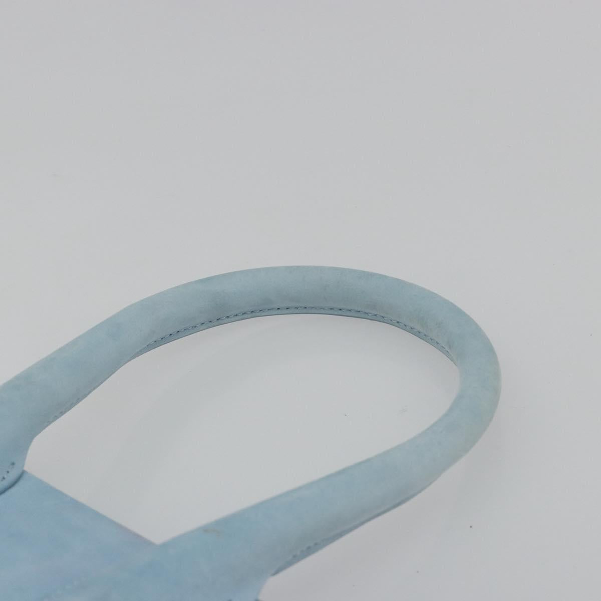 JACQUEMUS Hand Bag Suede 2way Light Blue Gold Auth 188870M