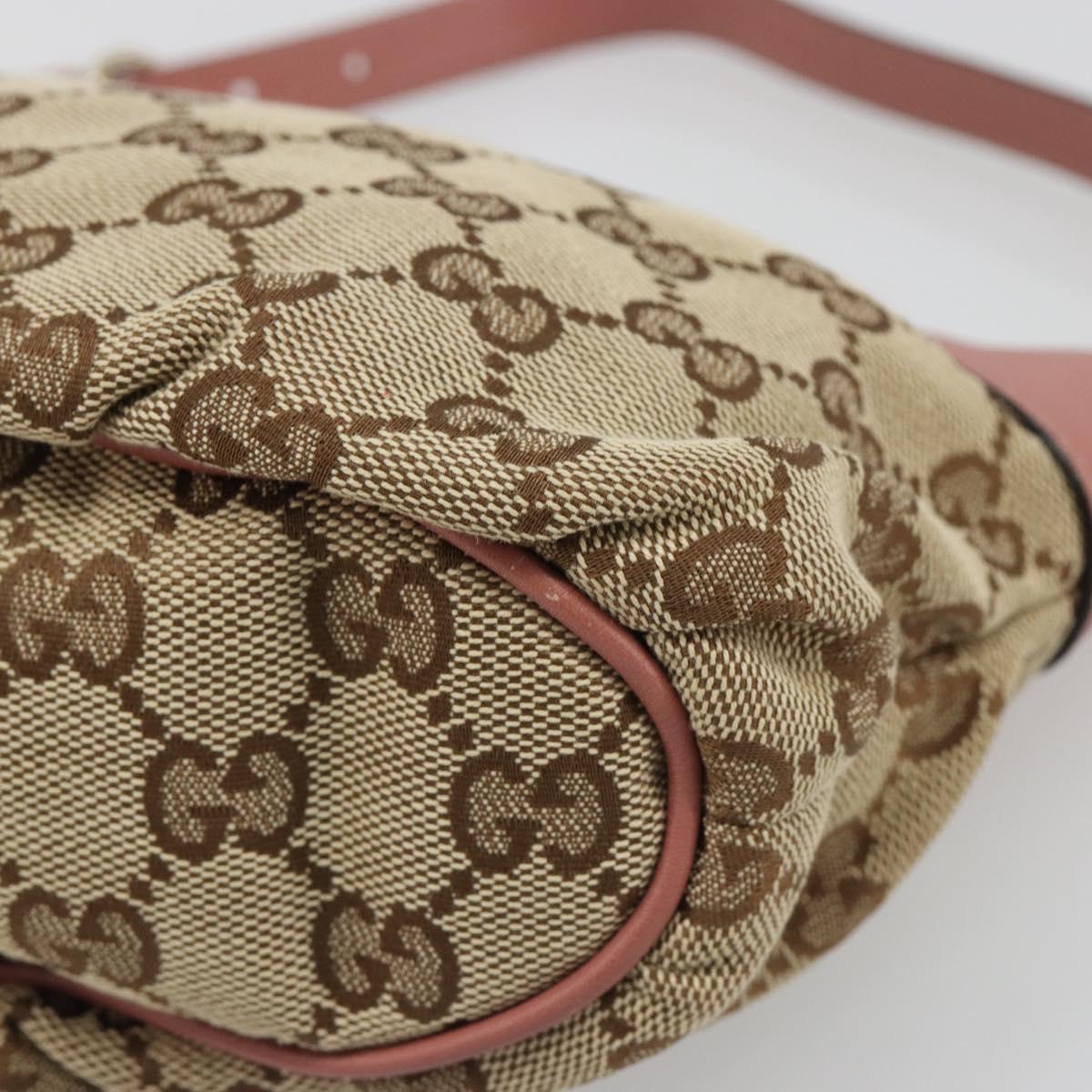GUCCI GG Canvas Accessory Pouch Beige Gold 224093 Auth 188871V