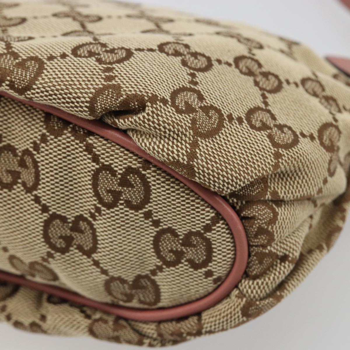 GUCCI GG Canvas Accessory Pouch Beige Gold 224093 Auth 188871V