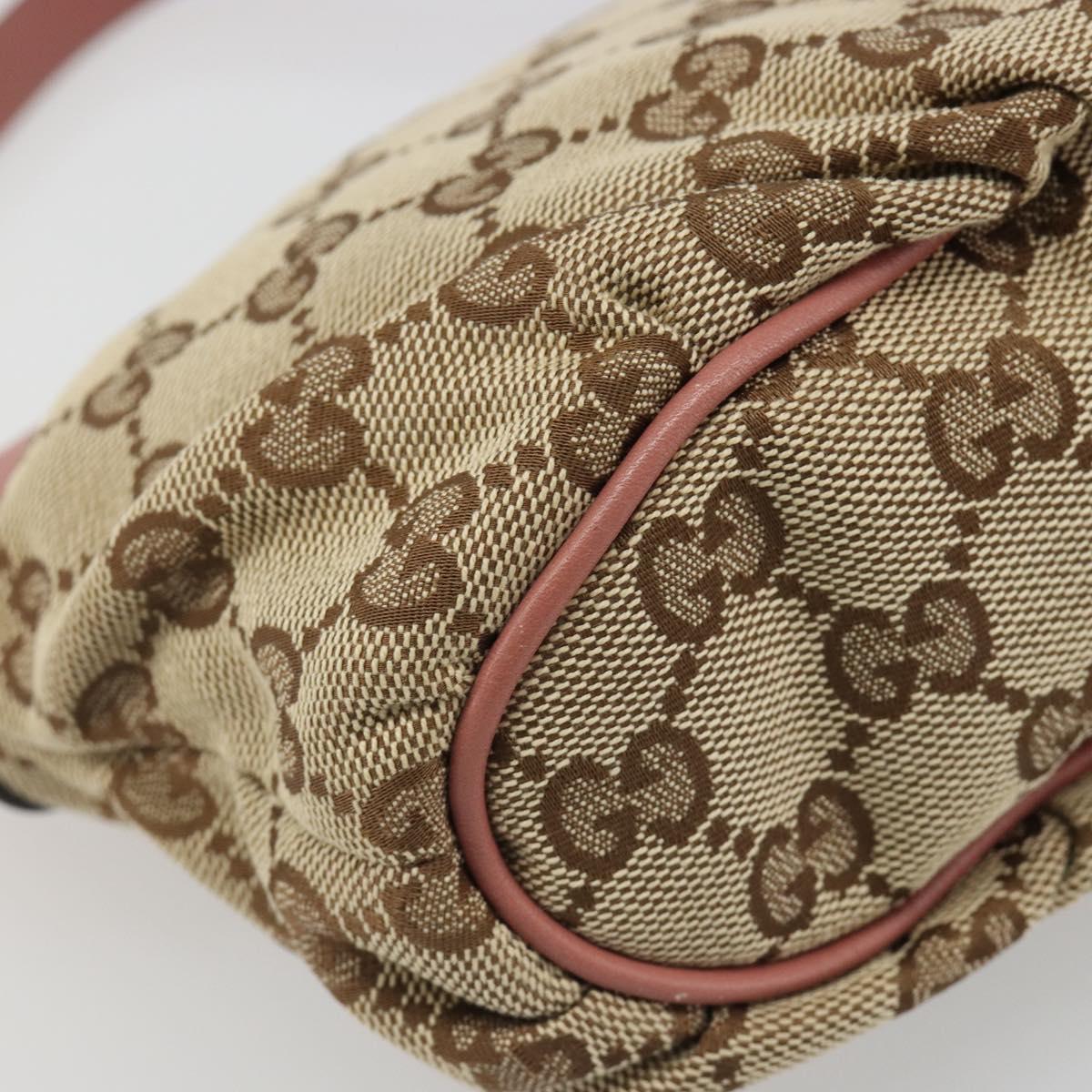 GUCCI GG Canvas Accessory Pouch Beige Gold 224093 Auth 188871V