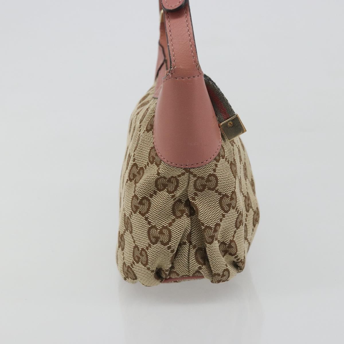 GUCCI GG Canvas Accessory Pouch Beige Gold 224093 Auth 188871V