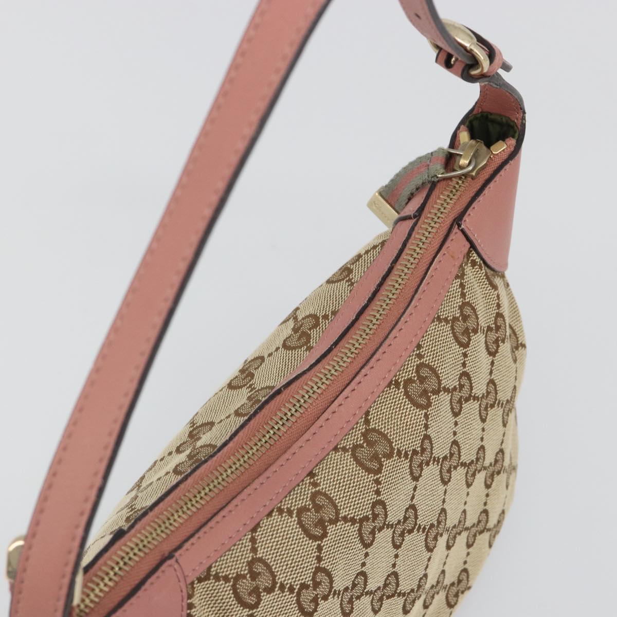GUCCI GG Canvas Accessory Pouch Beige Gold 224093 Auth 188871V