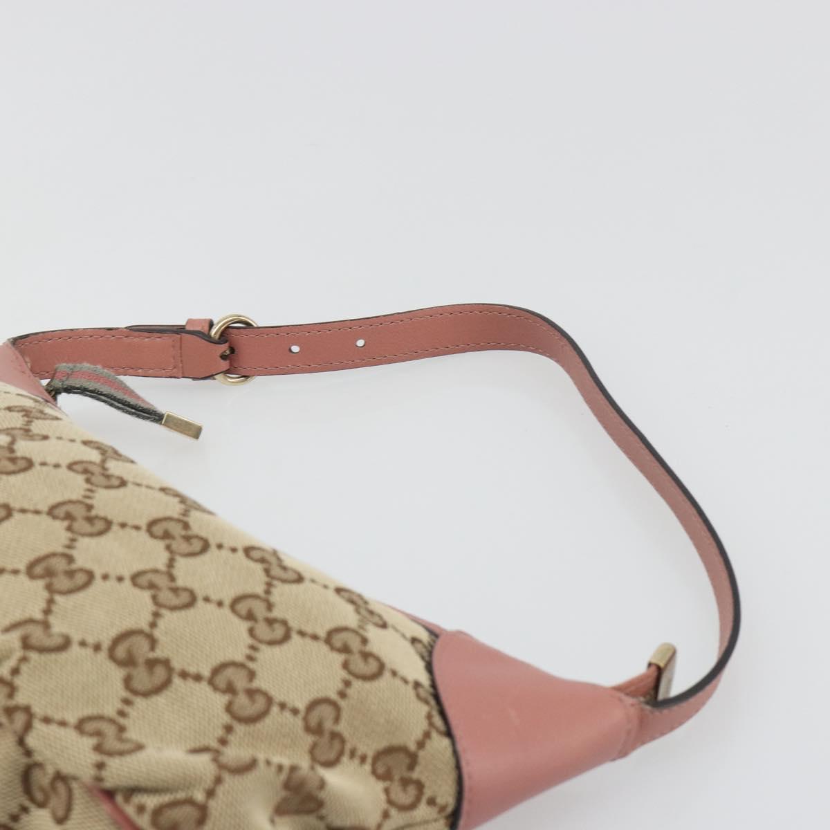 GUCCI GG Canvas Accessory Pouch Beige Gold 224093 Auth 188871V