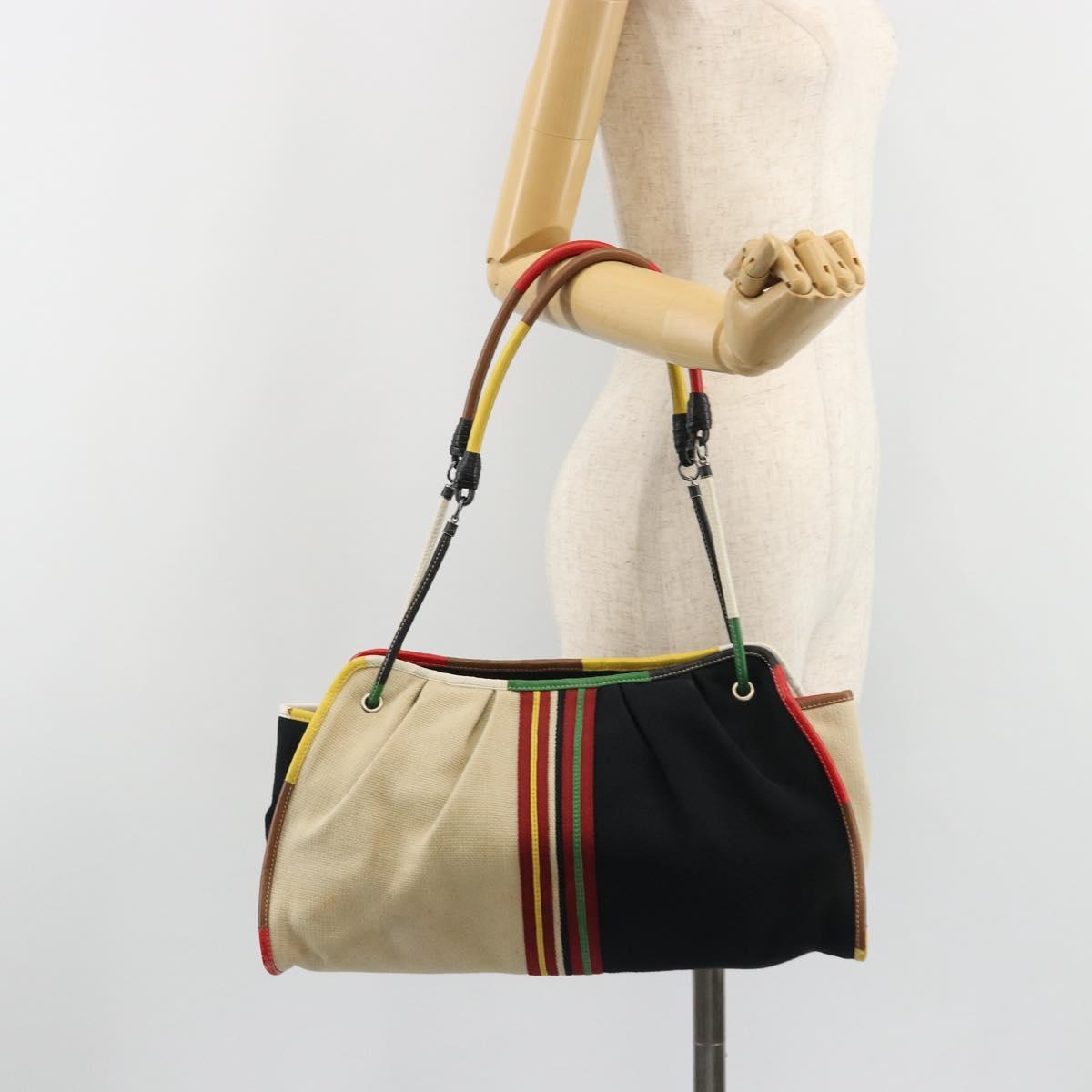 BOTTEGA VENETA Tote Bag Canvas Multicolor Silver Auth 188875A