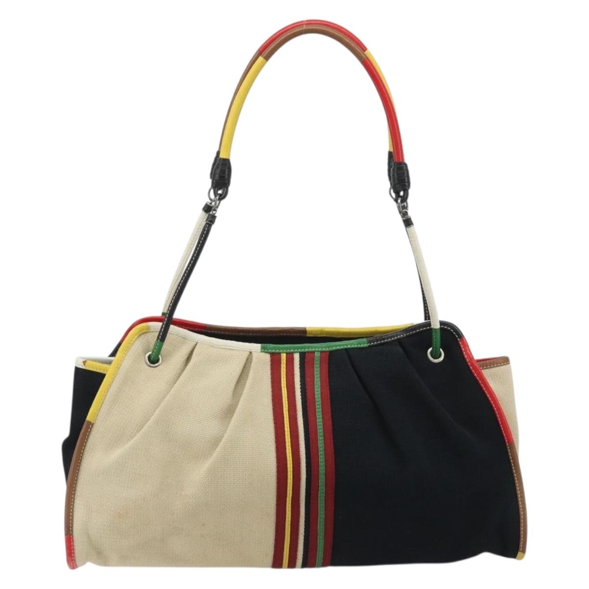 BOTTEGA VENETA Tote Bag Canvas Multicolor Silver Auth 188875A