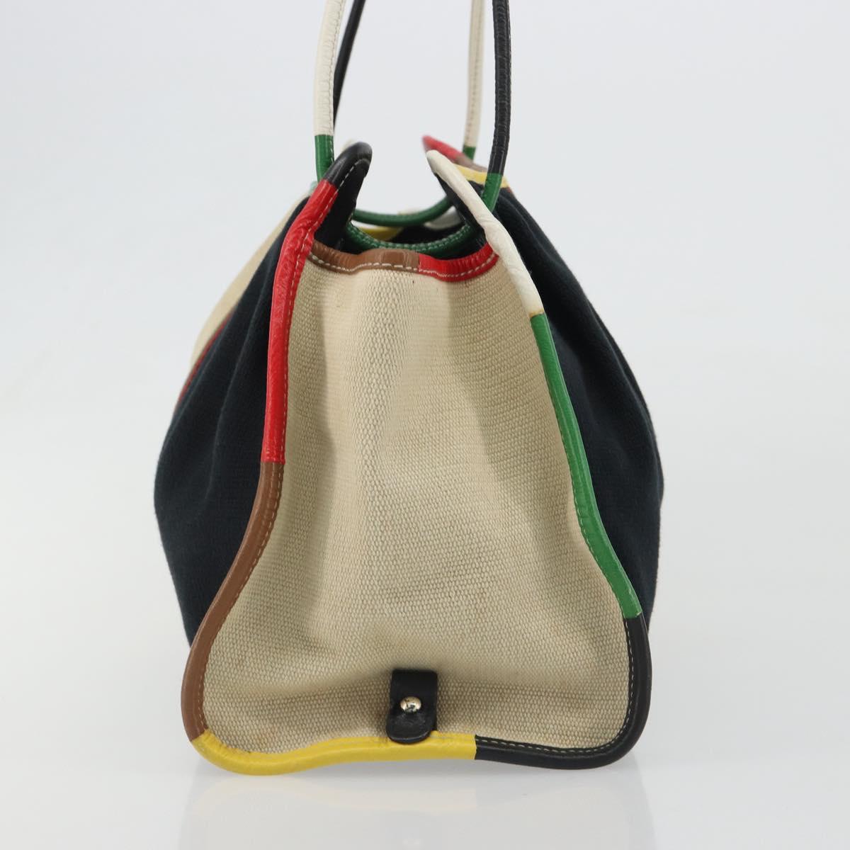BOTTEGA VENETA Tote Bag Canvas Multicolor Silver Auth 188875A