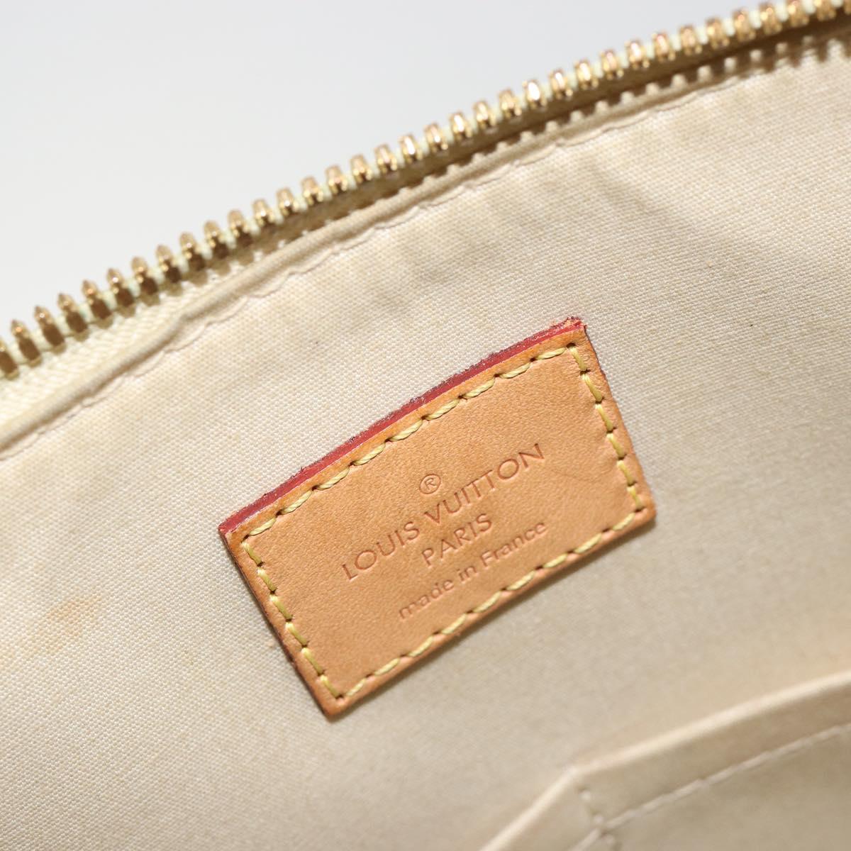 LOUIS VUITTON Monogram Vernis Alma PM Hand Bag Beige Poodle M91751 Auth 188876