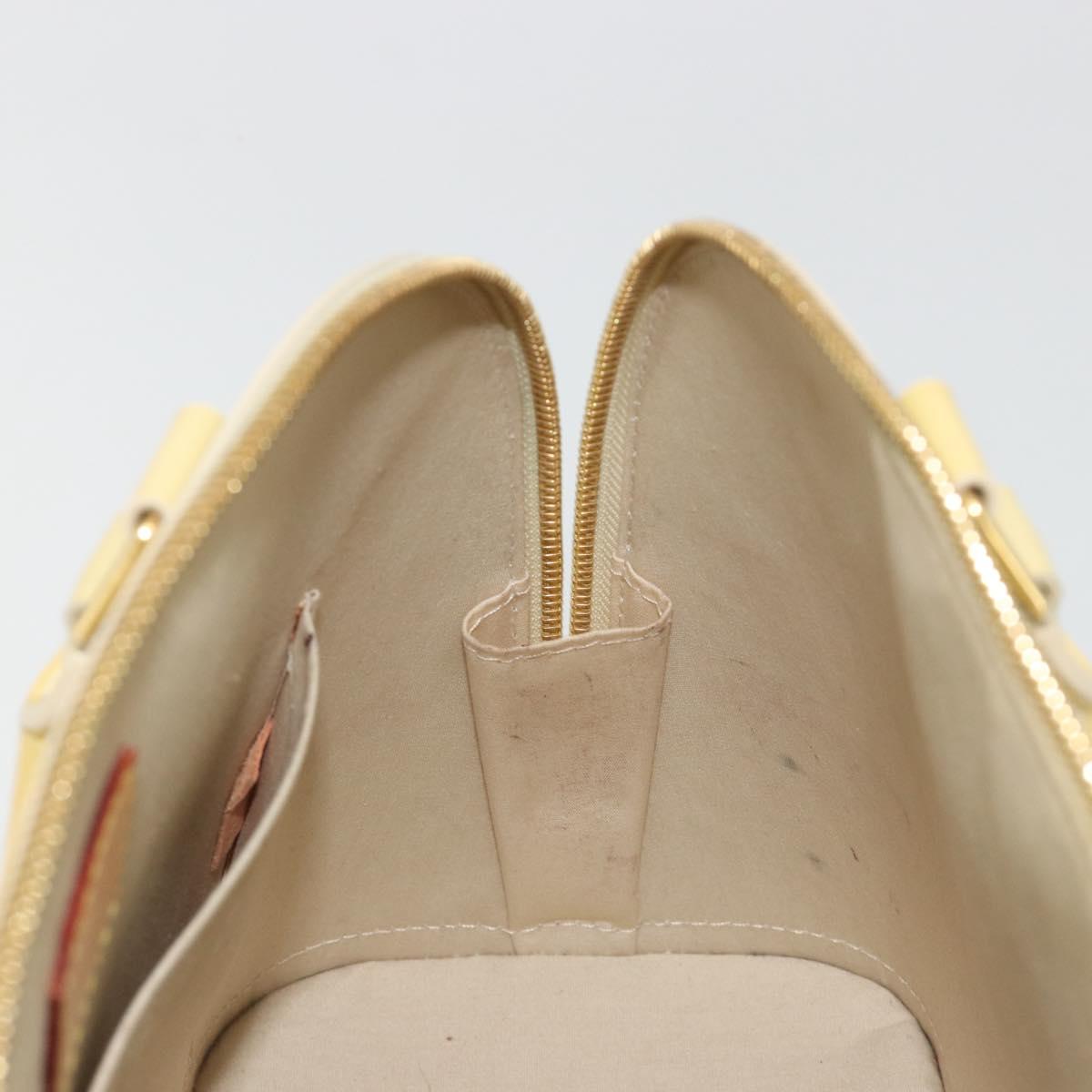 LOUIS VUITTON Monogram Vernis Alma PM Hand Bag Beige Poodle M91751 Auth 188876