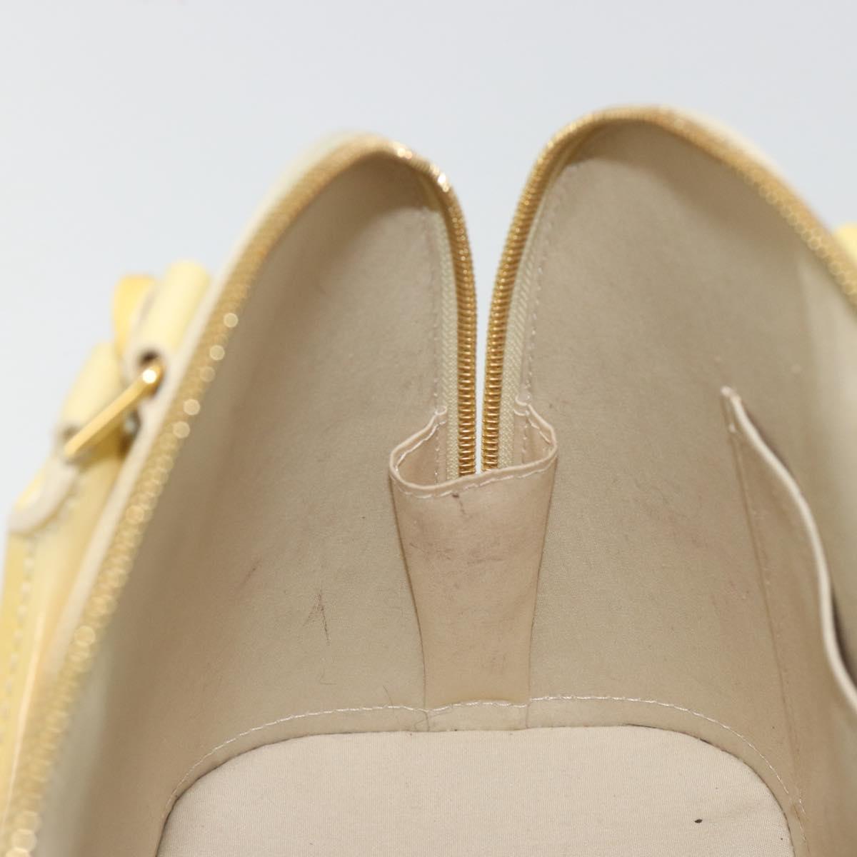LOUIS VUITTON Monogram Vernis Alma PM Hand Bag Beige Poodle M91751 Auth 188876