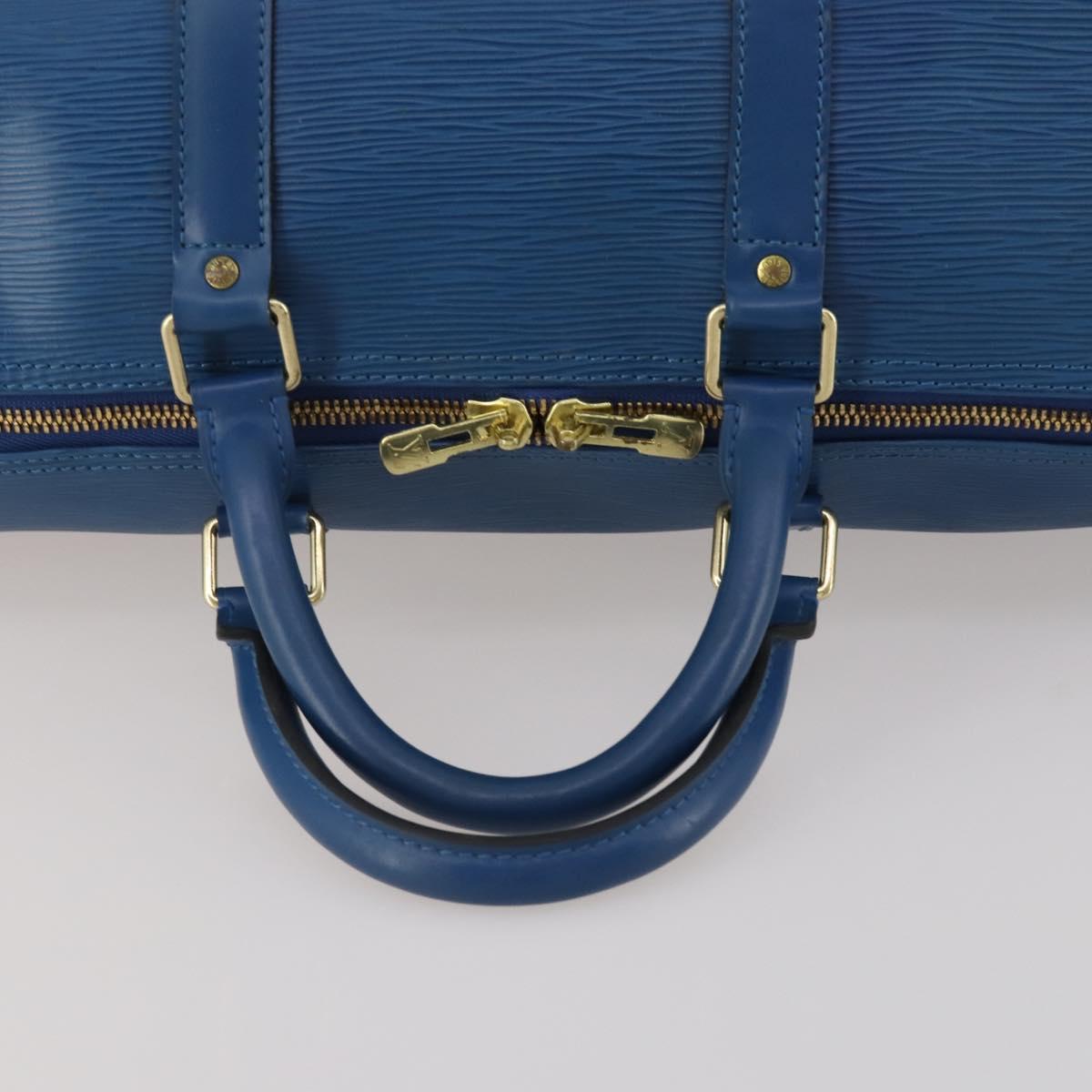 LOUIS VUITTON Epi Keepall 50 Boston Bag Blue M42965 LV Auth 188880A