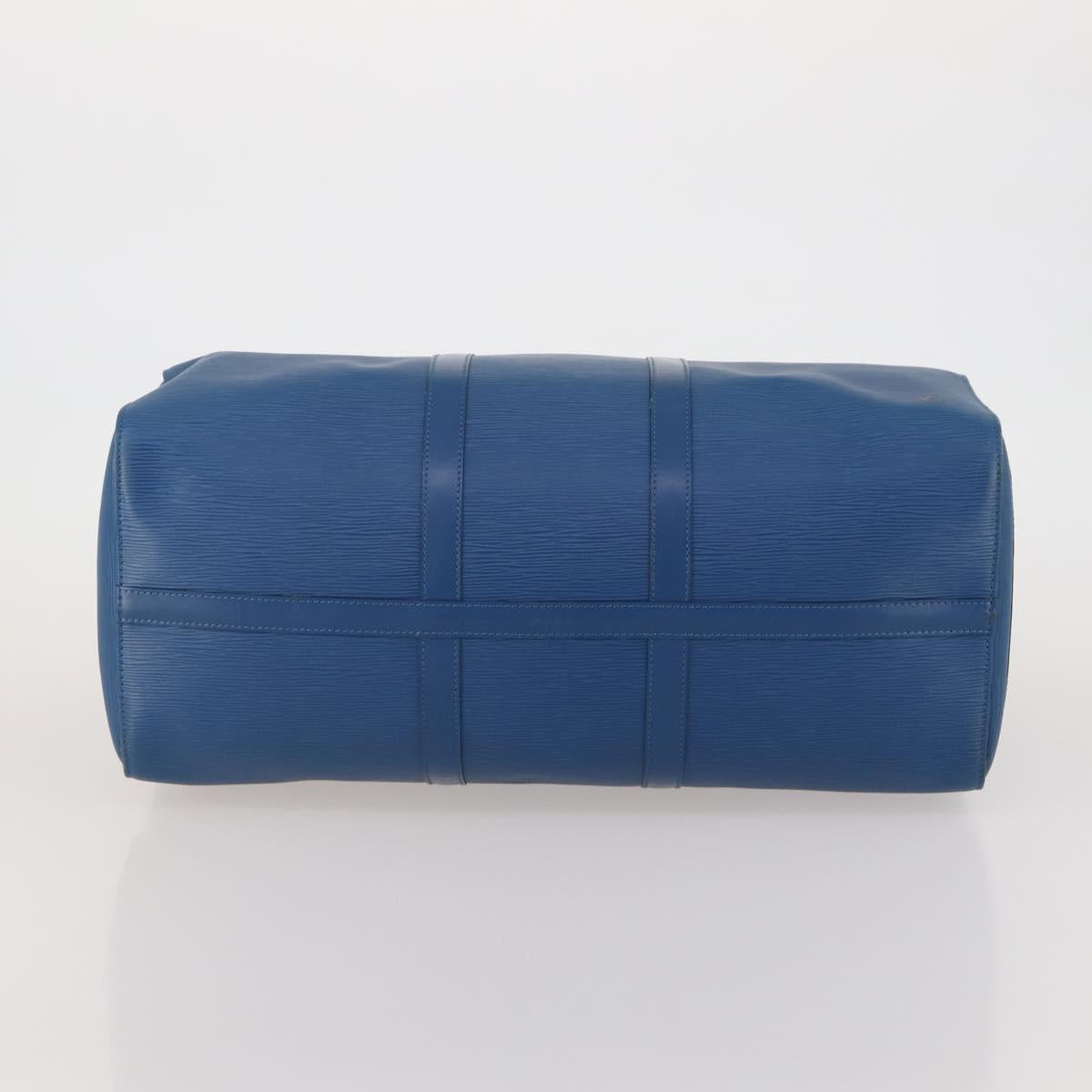 LOUIS VUITTON Epi Keepall 50 Boston Bag Blue M42965 LV Auth 188880A