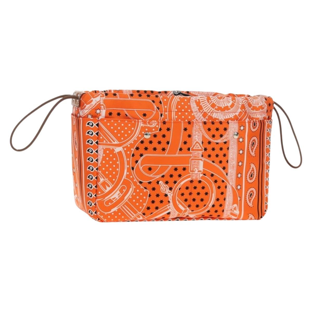 HERMES Foolby 25 Pouch Silk Orange Auth 188883M