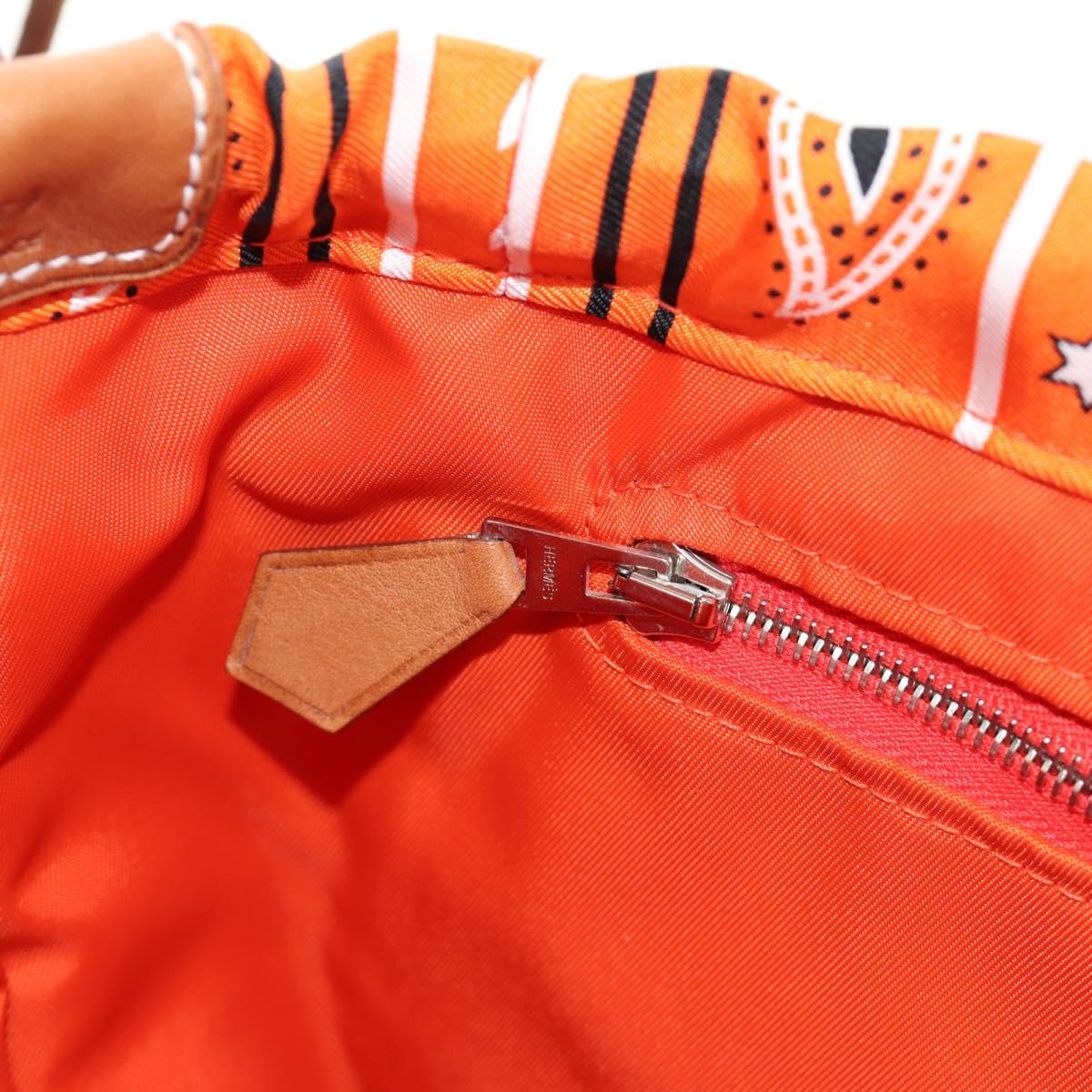 HERMES Foolby 25 Pouch Silk Orange Auth 188883M