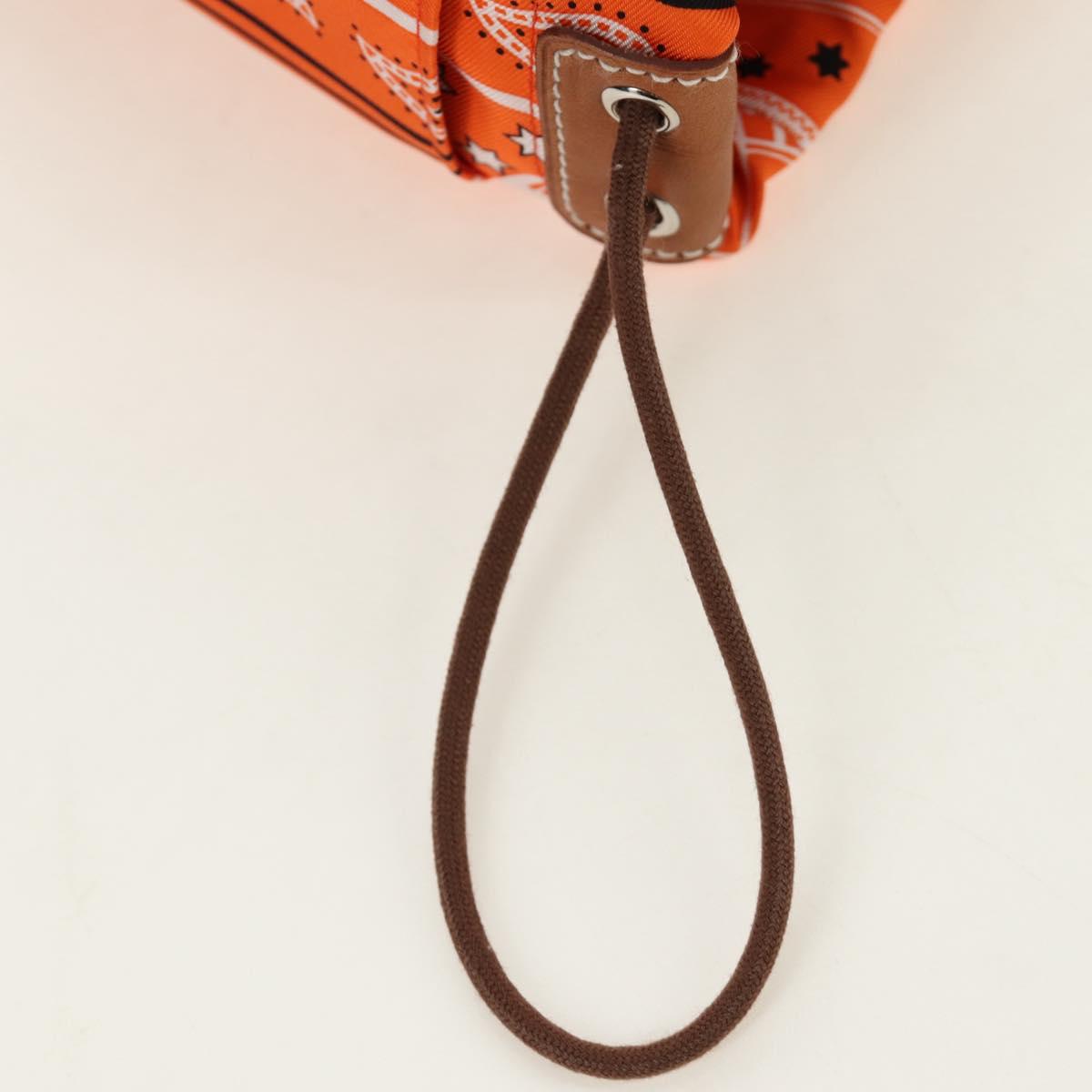 HERMES Foolby 25 Pouch Silk Orange Auth 188883M