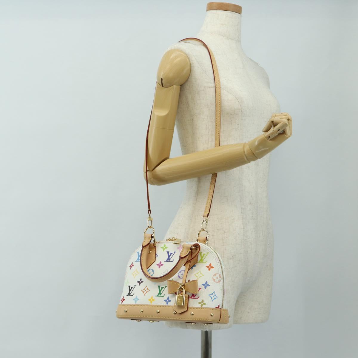 LOUIS VUITTON Monogram LV x TM Alma BB Hand Bag 2way White M13078 Auth 188884SM