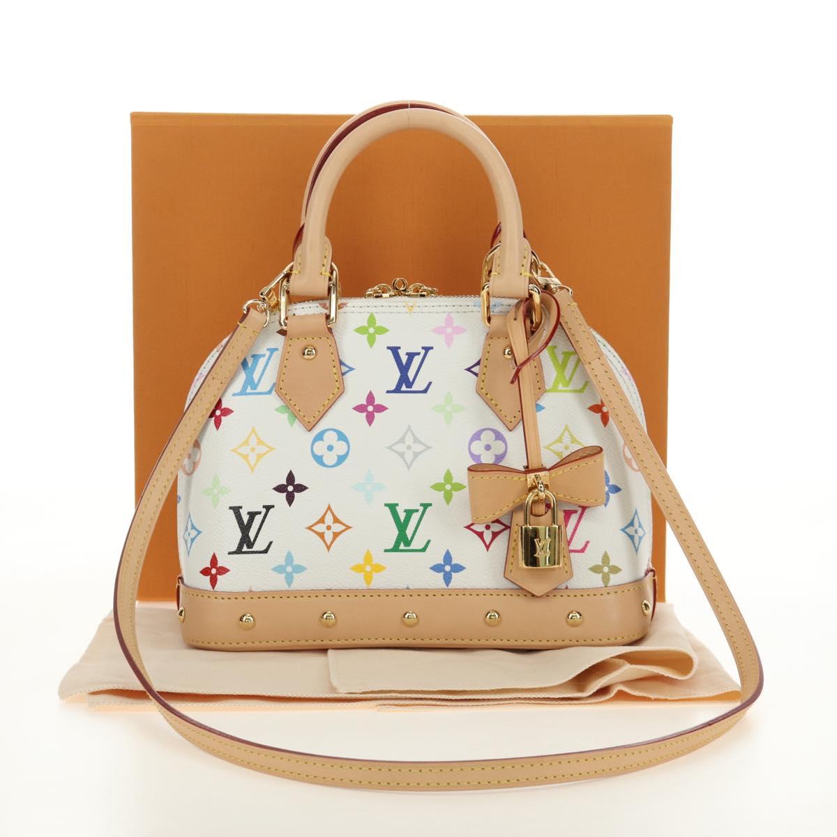 LOUIS VUITTON Monogram LV x TM Alma BB Hand Bag 2way White M13078 Auth 188884SM